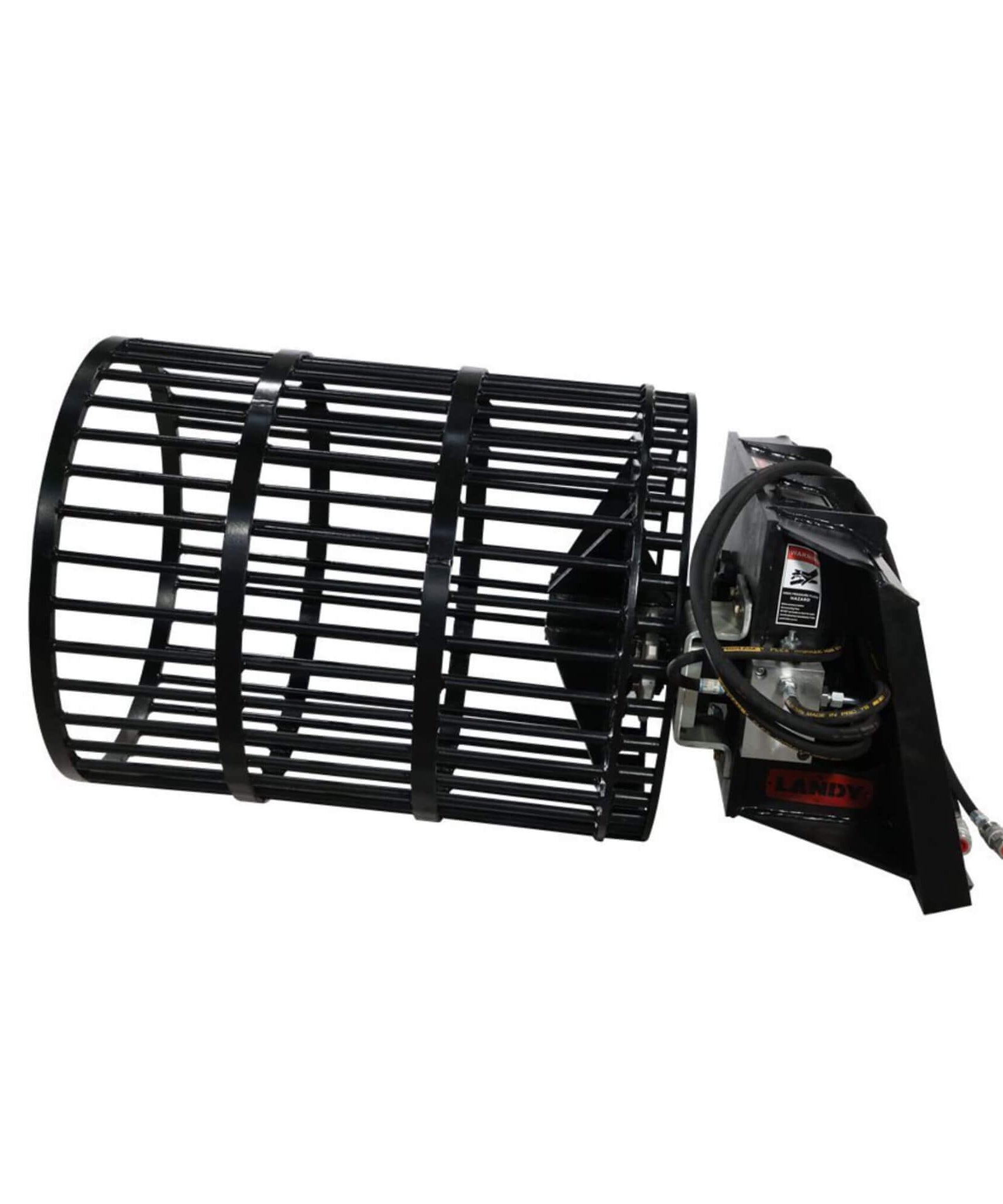 Heavy-Duty Rotary Rock Picker Skid Steer Attachment With 30-Inch Drum (SAK72651)