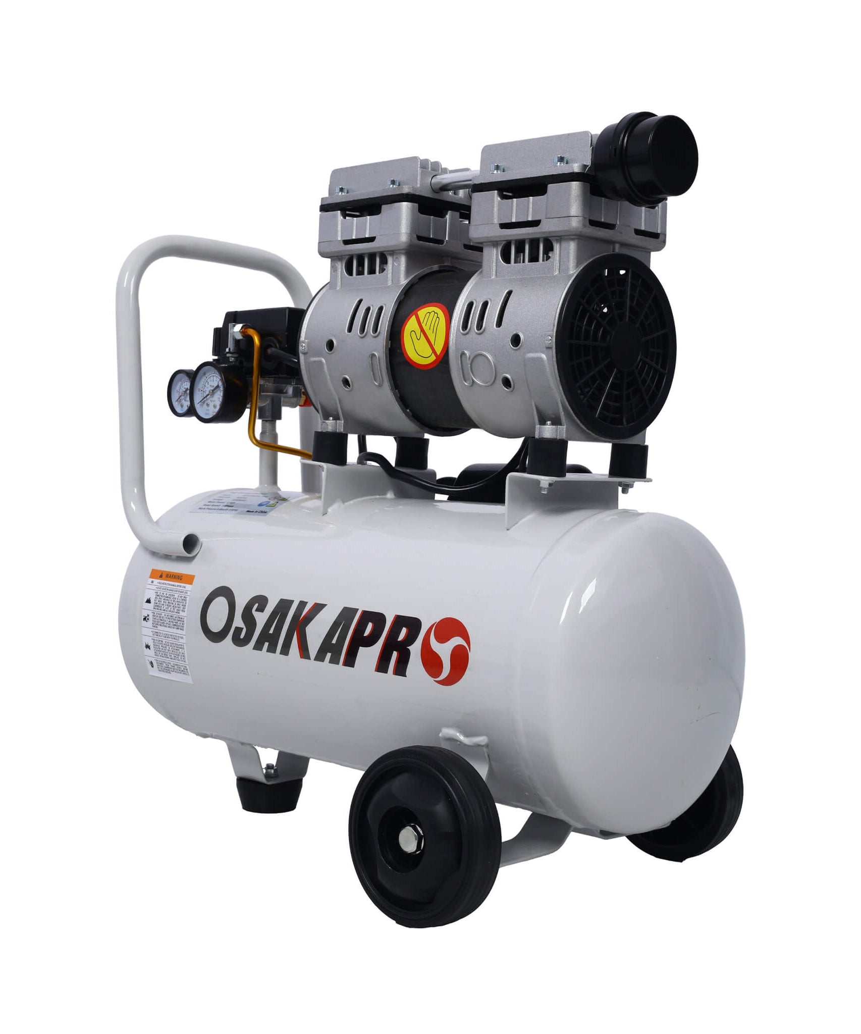 Heavy Duty 1.5/2.5HP Silent Oil-Free Portable Air Compressor With Wheels And Auto Drain (SAK53462)