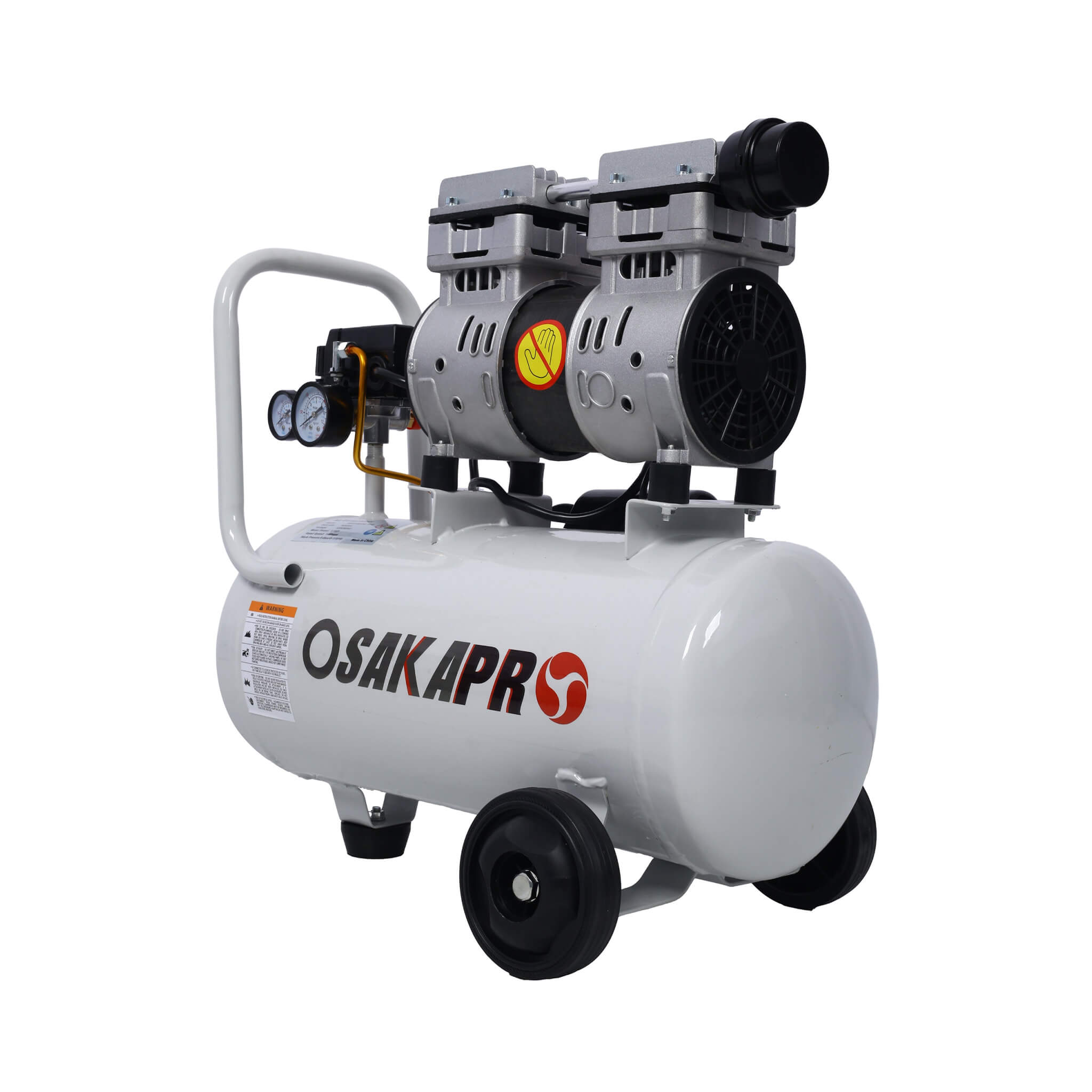 Heavy Duty 1.5/2.5HP Silent Oil-Free Portable Air Compressor With Wheels And Auto Drain (SAK53462)