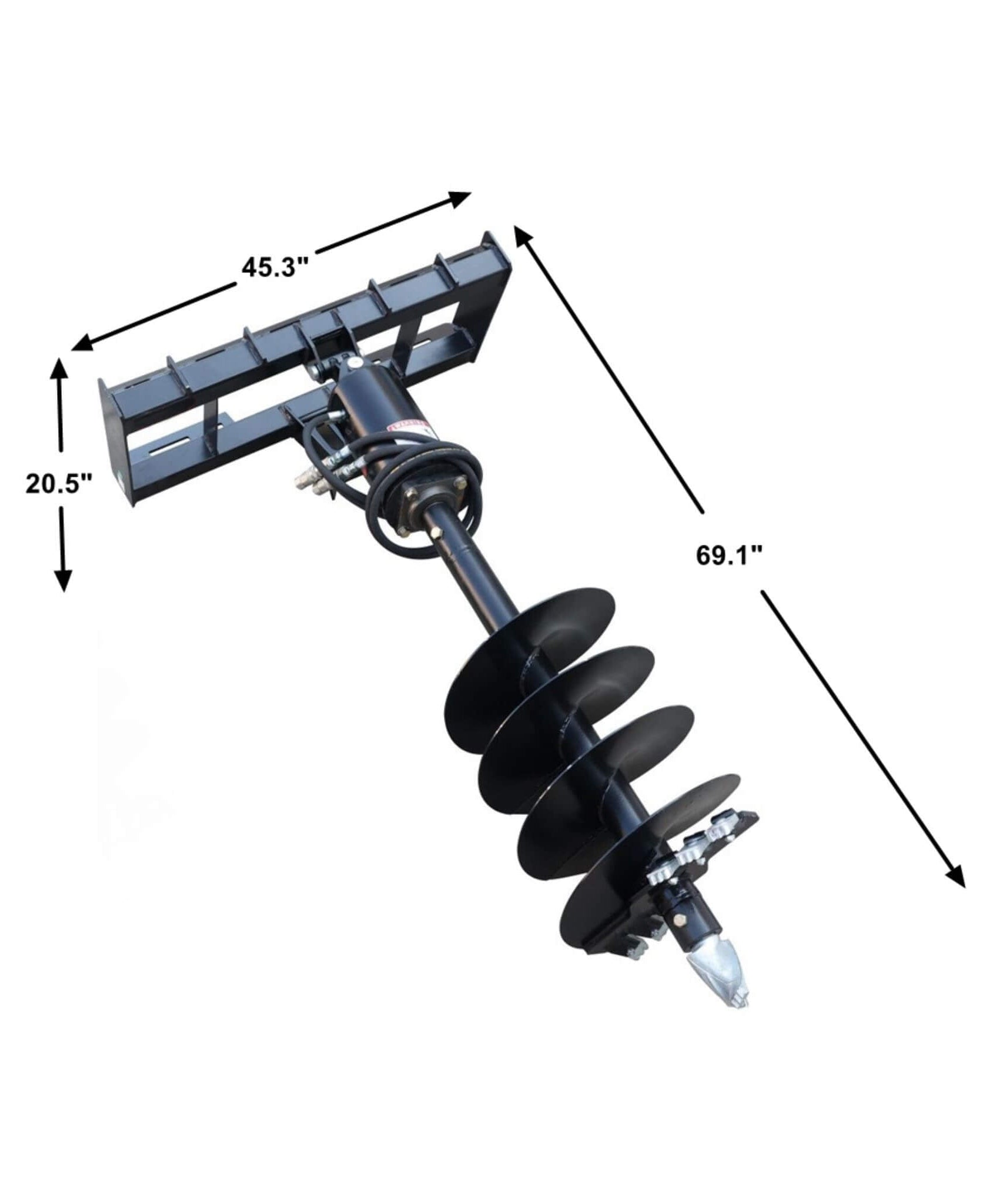 Heavy-Duty Skid Steer Auger Drive Attachment With 12-Inch Post Hole Bit (SAK25169)