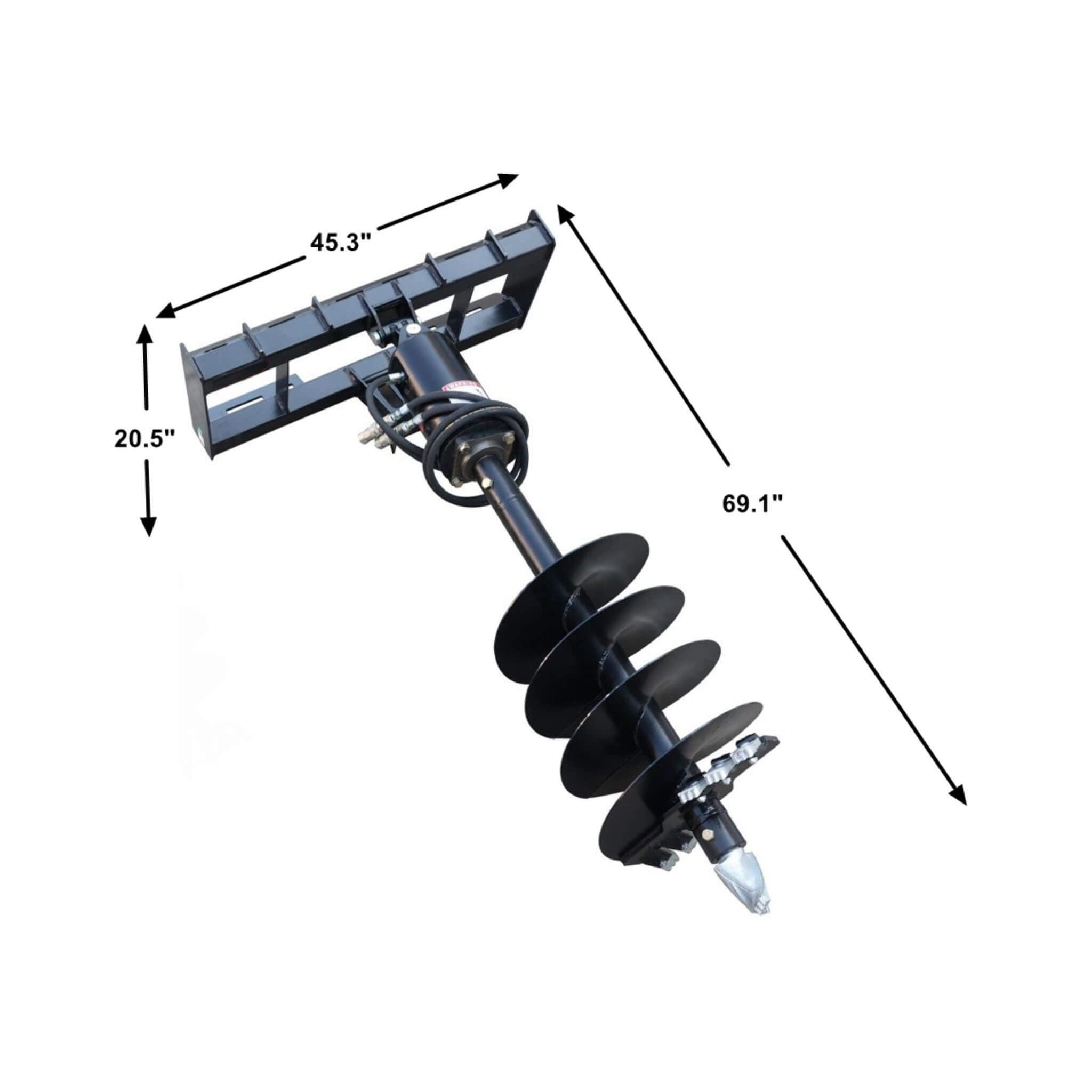 Heavy-Duty Skid Steer Auger Drive Attachment With 12-Inch Post Hole Bit (SAK25169)