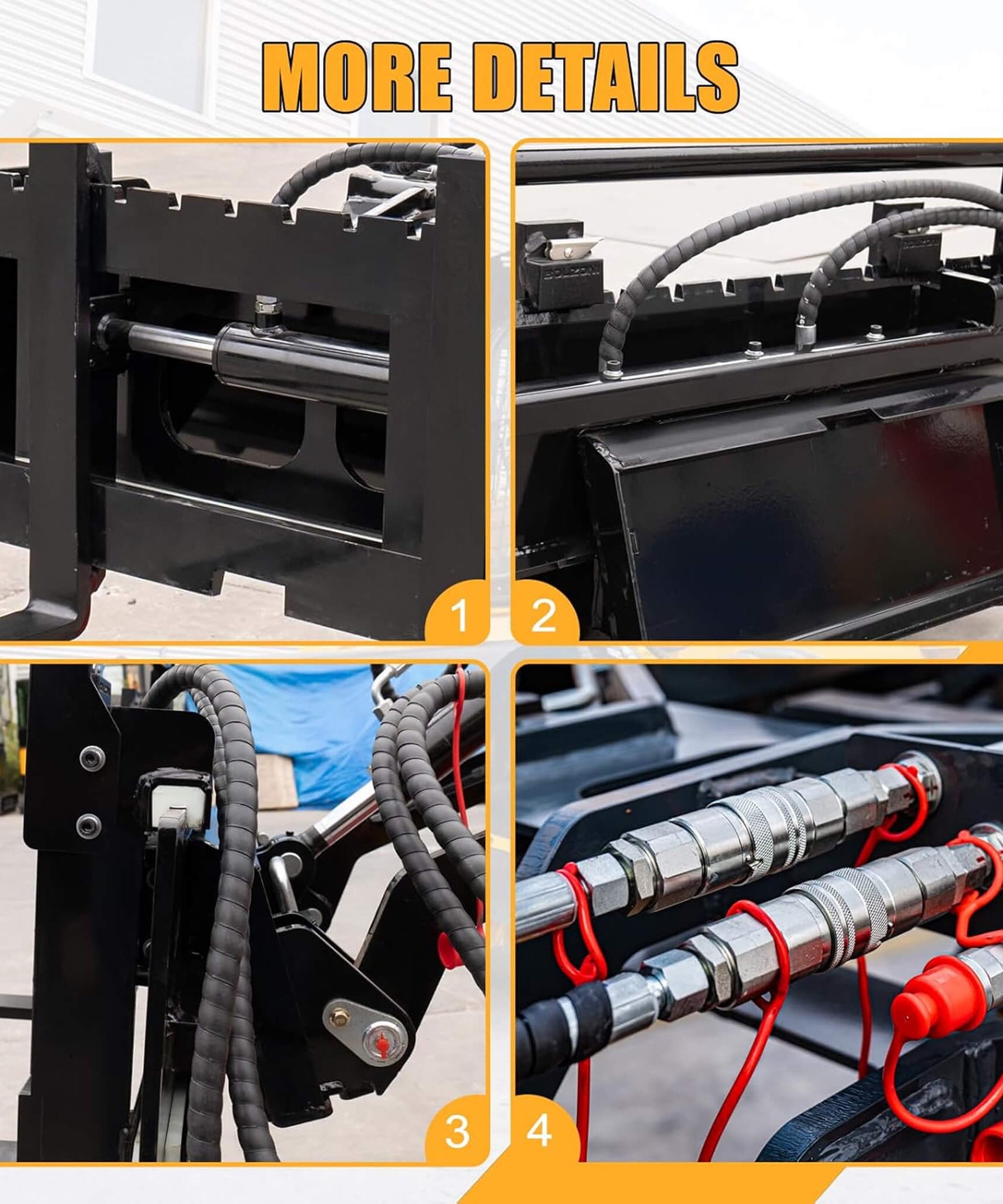 Heavy-Duty Skid Steer Pallet Fork Attachment With Lateral Shift (SAK29135)