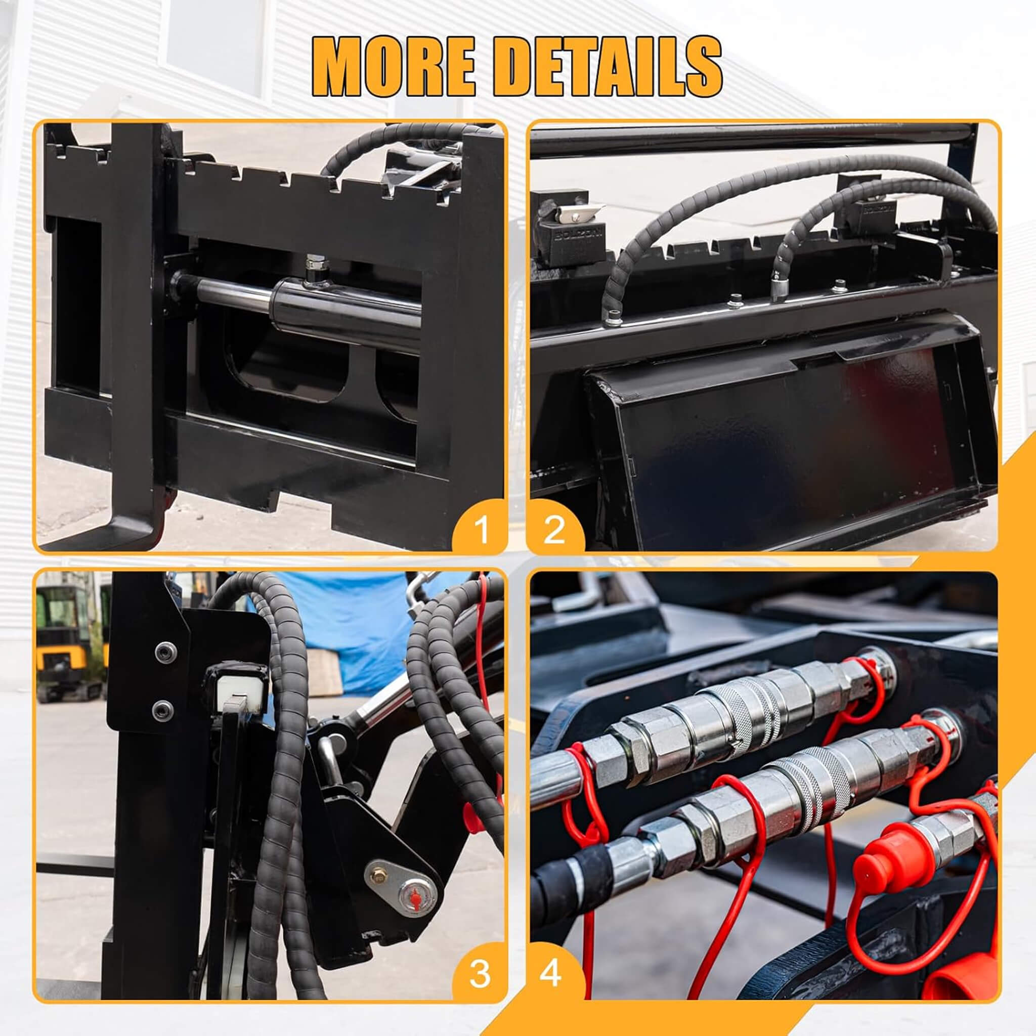 Heavy-Duty Skid Steer Pallet Fork Attachment With Lateral Shift (SAK29135)