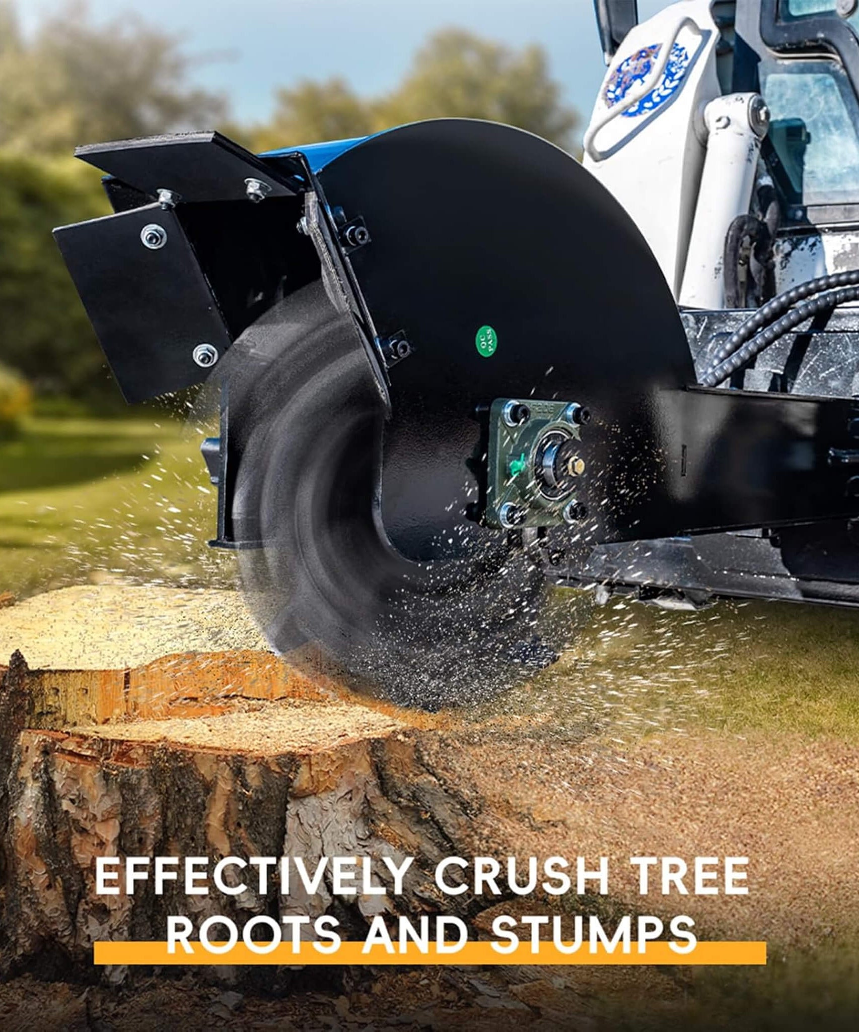Heavy-Duty Skid Steer Stump Grinder Attachment With High-Speed Cutting Wheel (SAK52096)
