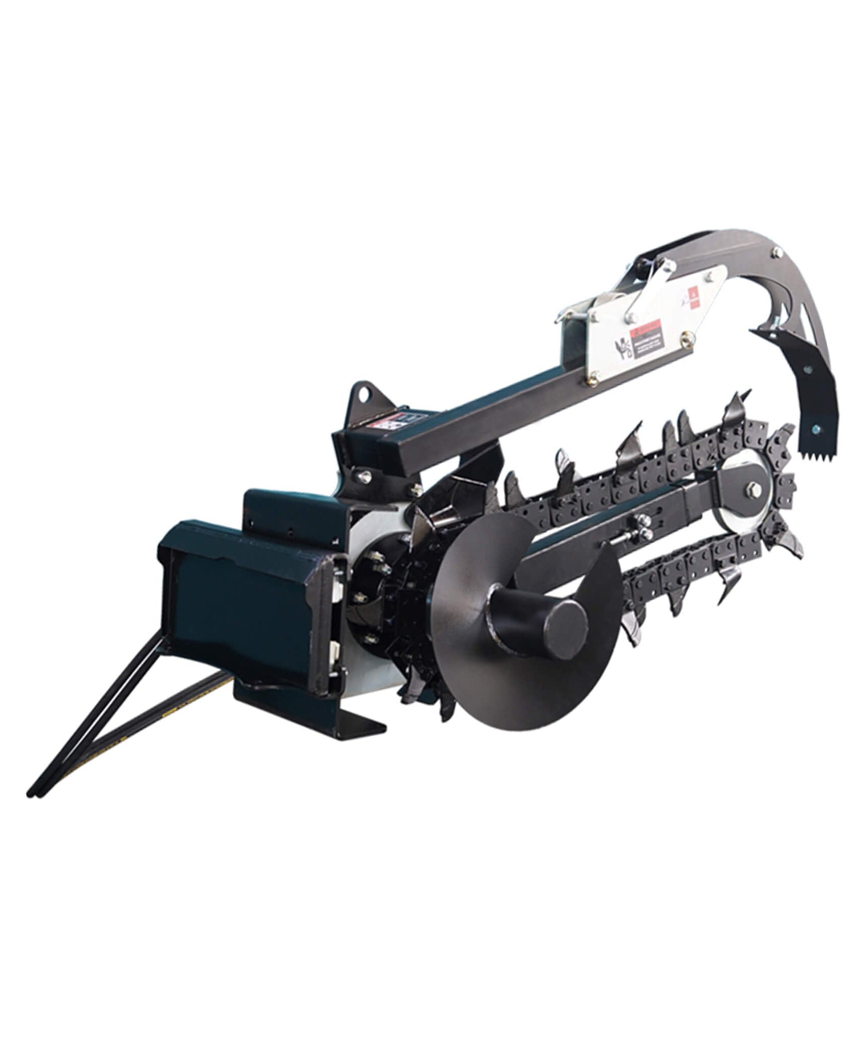 Heavy-Duty Skid Steer Trencher Attachment With With Adjustable Depth Control And Universal Mount Plate (SAK20451)