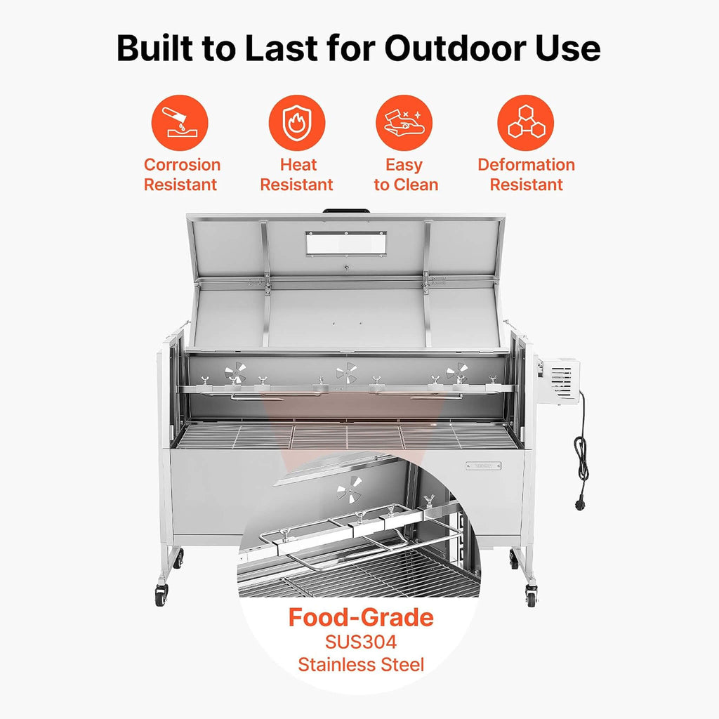Heavy-Duty Spit Roaster Rotisserie BBQ Grill For Pig, Lamb And Chicken (SAK59286)