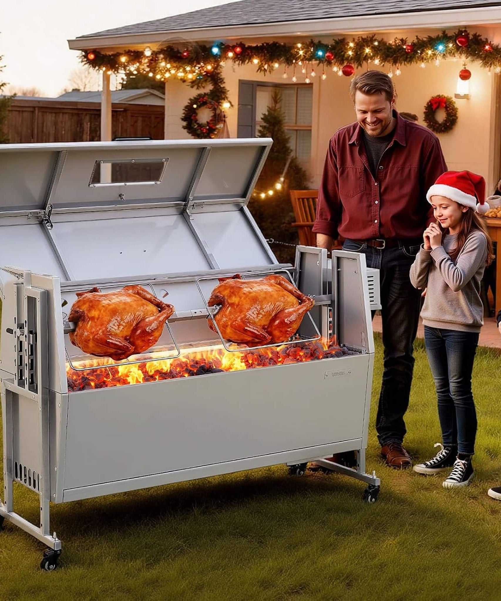 Heavy-Duty Spit Roaster Rotisserie BBQ Grill For Pig, Lamb And Chicken (SAK59286)