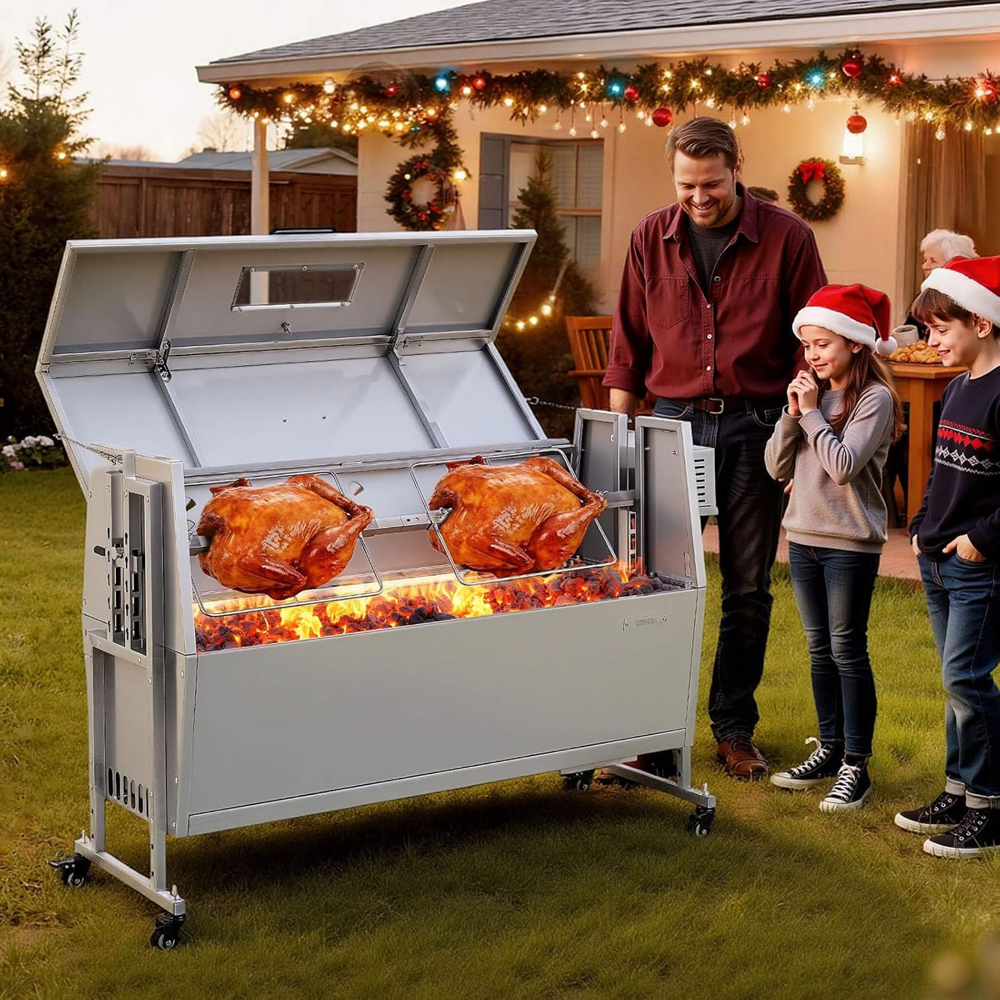 Heavy-Duty Spit Roaster Rotisserie BBQ Grill For Pig, Lamb And Chicken (SAK59286)