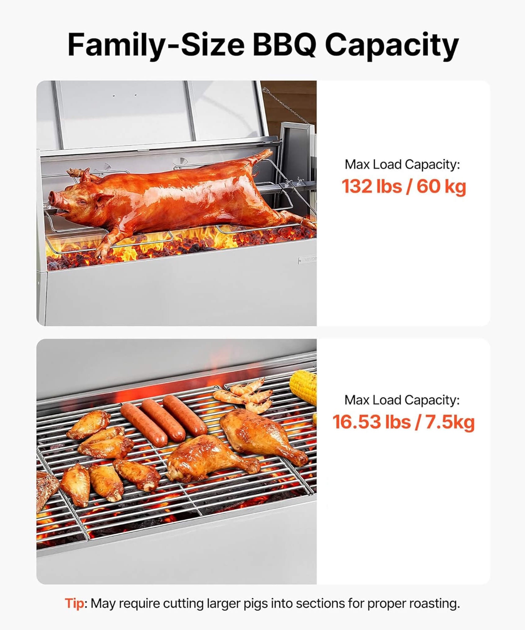 Heavy-Duty Spit Roaster Rotisserie BBQ Grill For Pig, Lamb And Chicken (SAK59286)