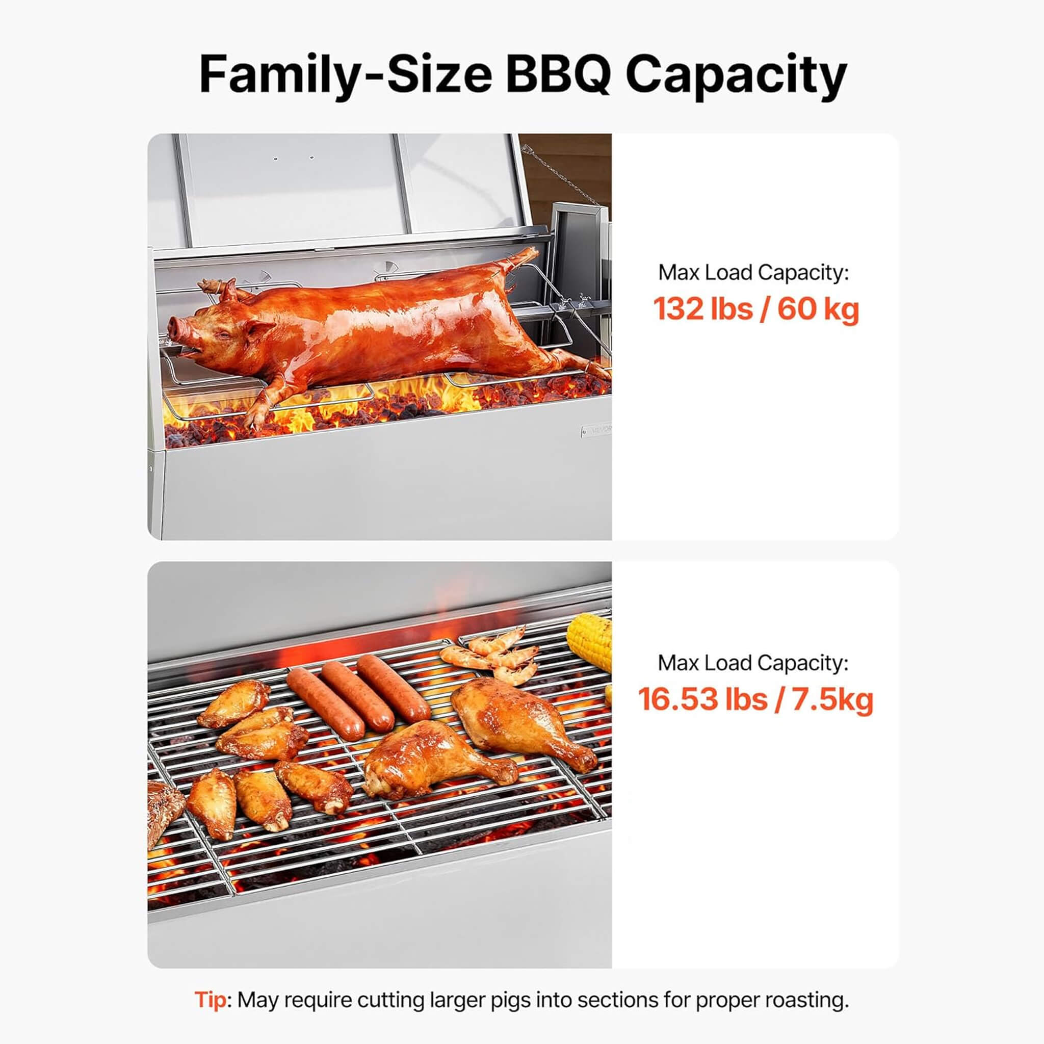 Heavy-Duty Spit Roaster Rotisserie BBQ Grill For Pig, Lamb And Chicken (SAK59286)