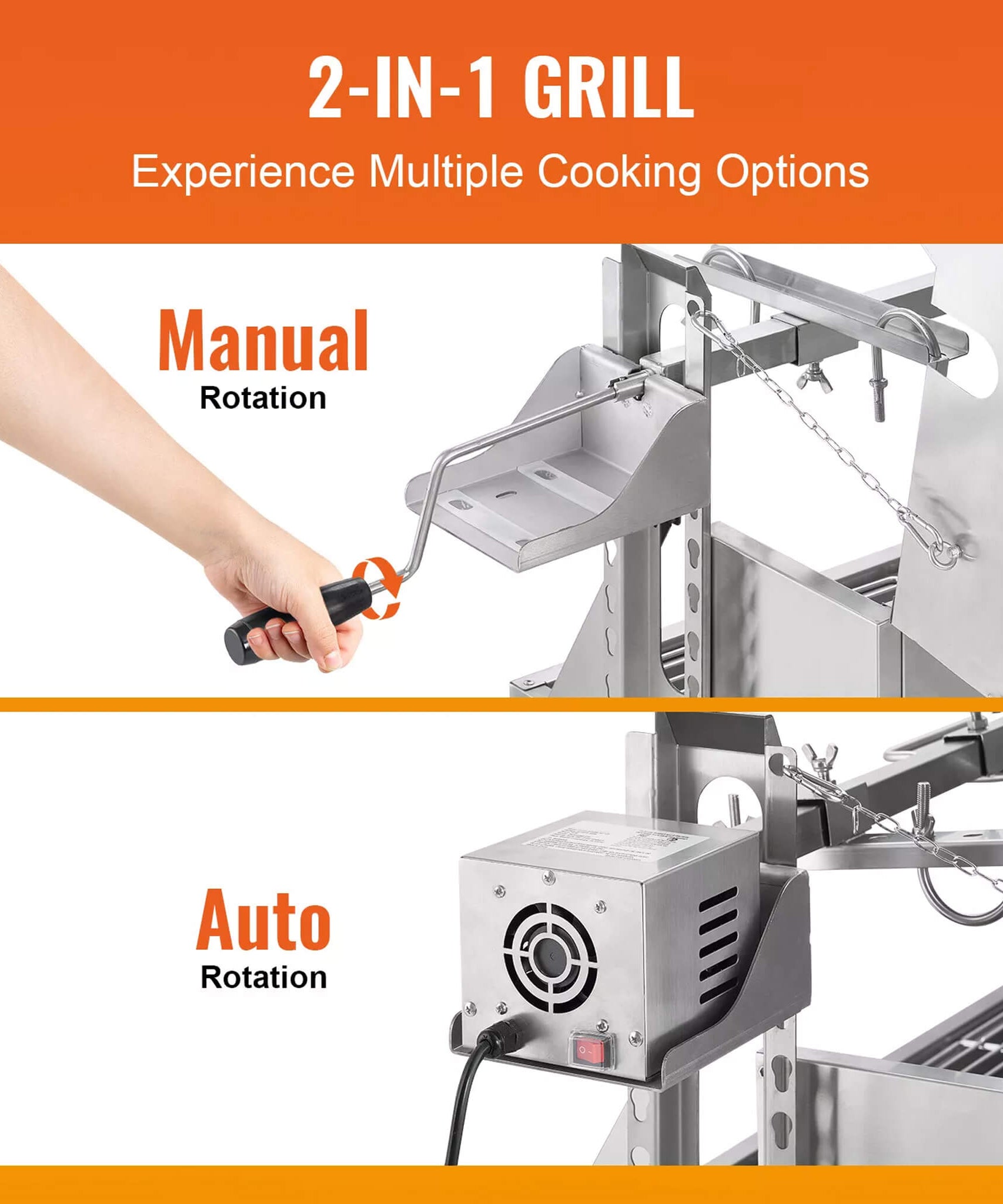 Heavy-Duty Spit Roaster Rotisserie BBQ Grill For Pig, Lamb And Chicken (SAK59286)