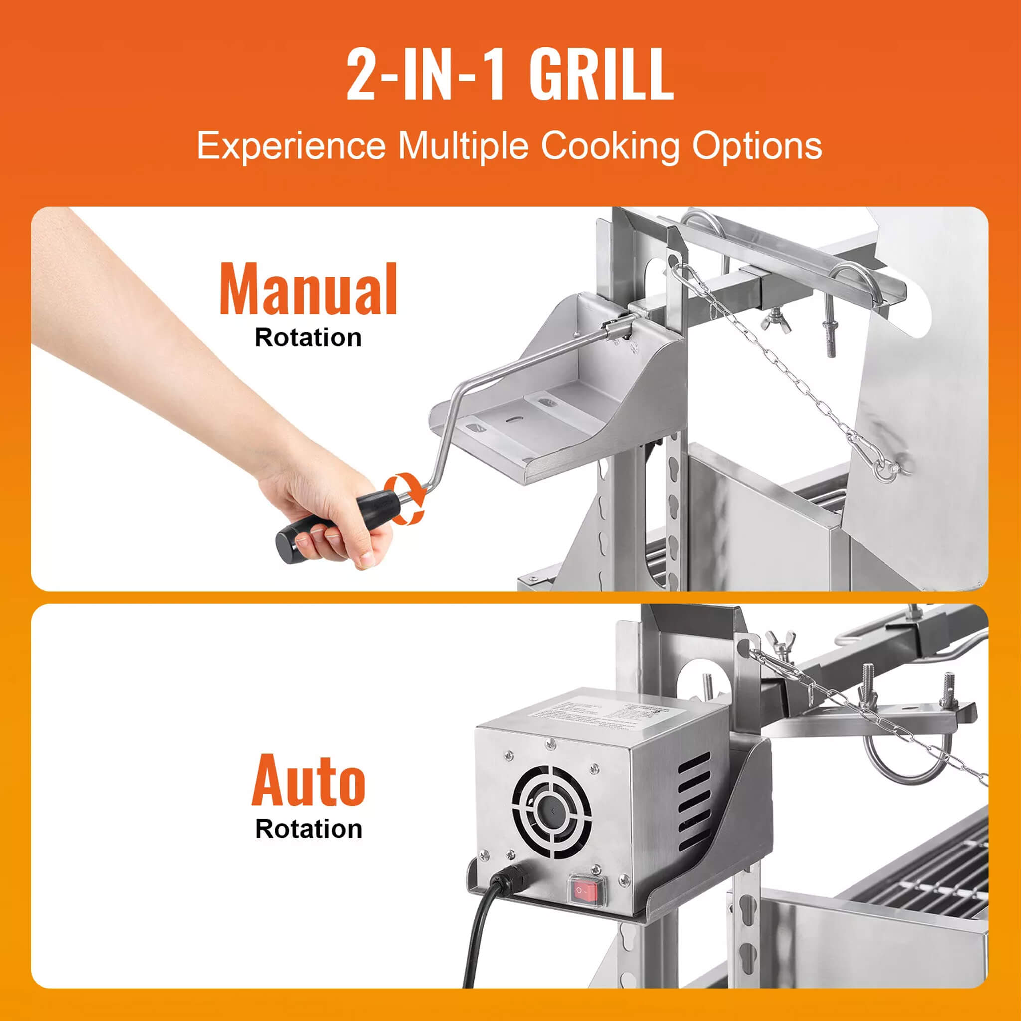 Heavy-Duty Spit Roaster Rotisserie BBQ Grill For Pig, Lamb And Chicken (SAK59286)