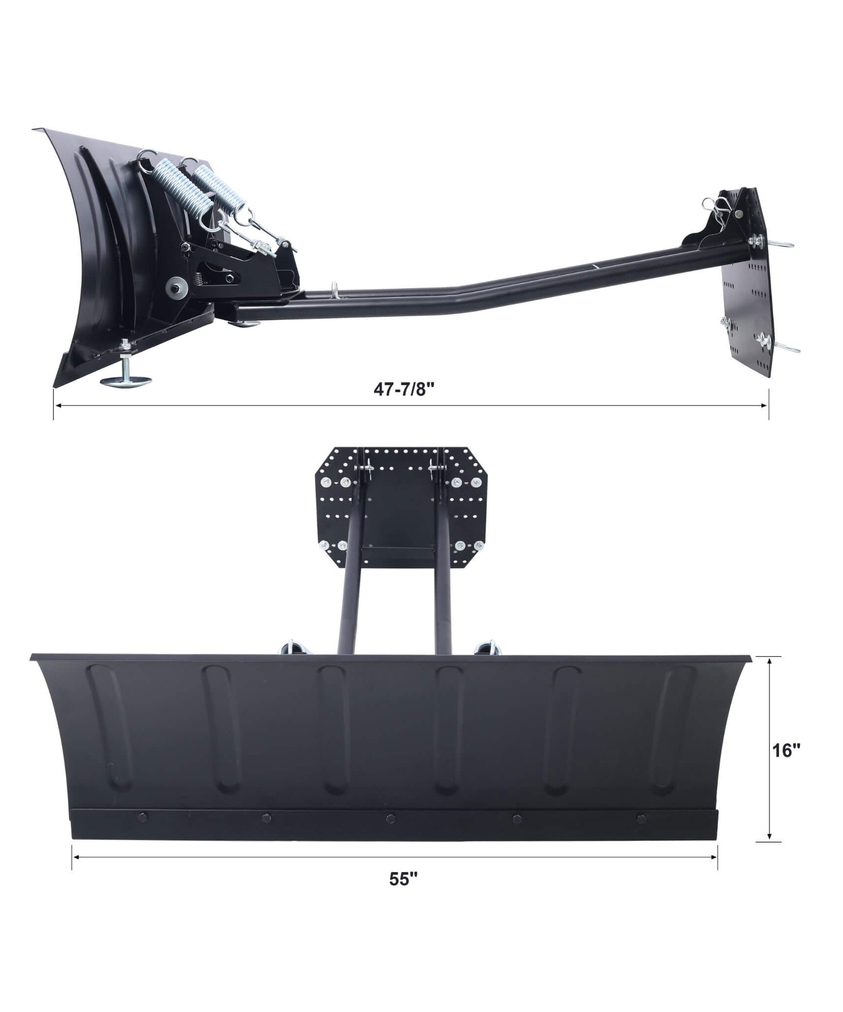 Heavy-Duty Universal ATV UTV Snow Plow Kit With Steel Blade And Universal Mount System (SAK49745)