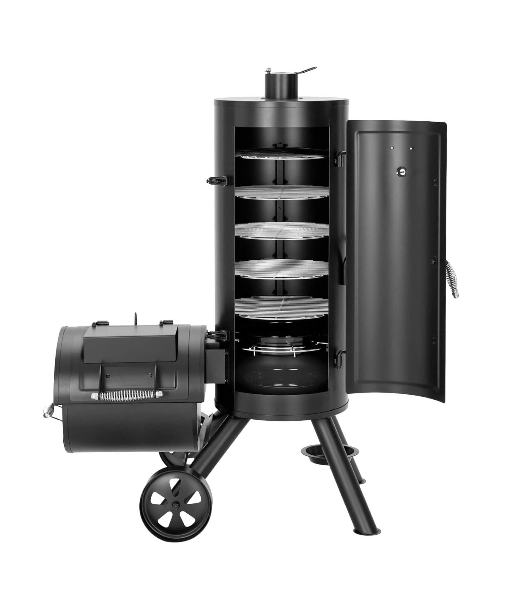 Heavy-Duty Vertical Extra-Large Charcoal Offset BBQ Smoker Grill Combo (SAK80247)