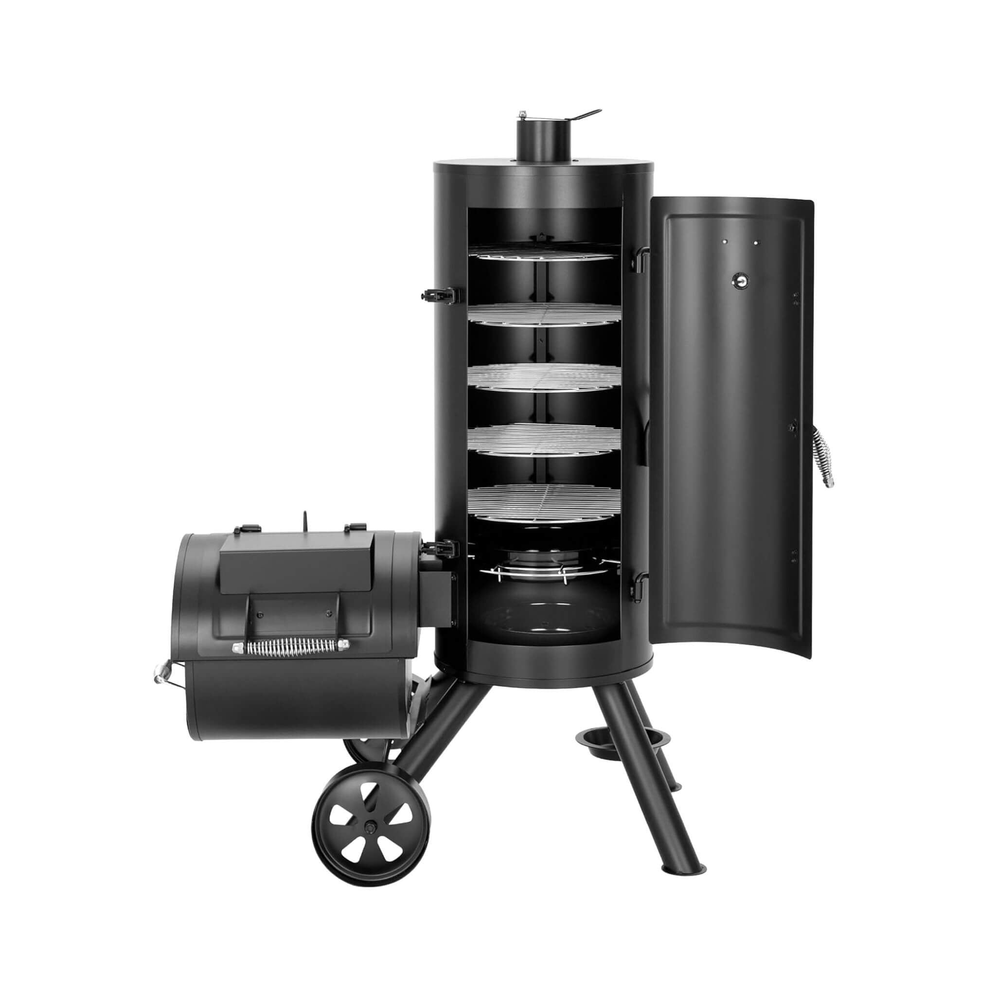 Heavy-Duty Vertical Extra-Large Charcoal Offset BBQ Smoker Grill Combo (SAK80247)