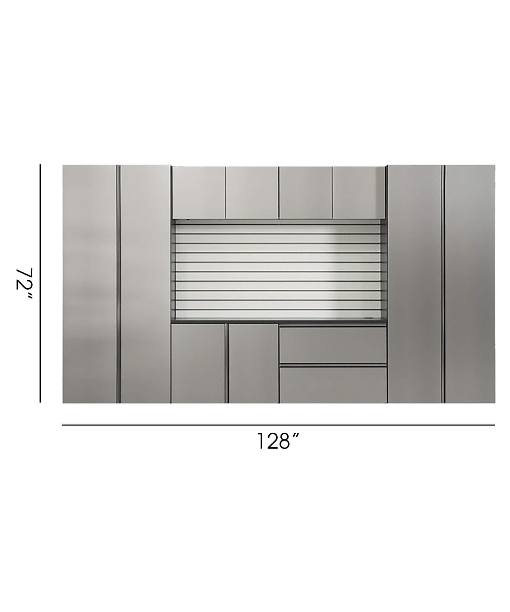 Alora Heavy-Duty Wall-Mounted Metallic Gray Garage Cabinet Set With Soft Closing Doors And Drawers (SAK24368)