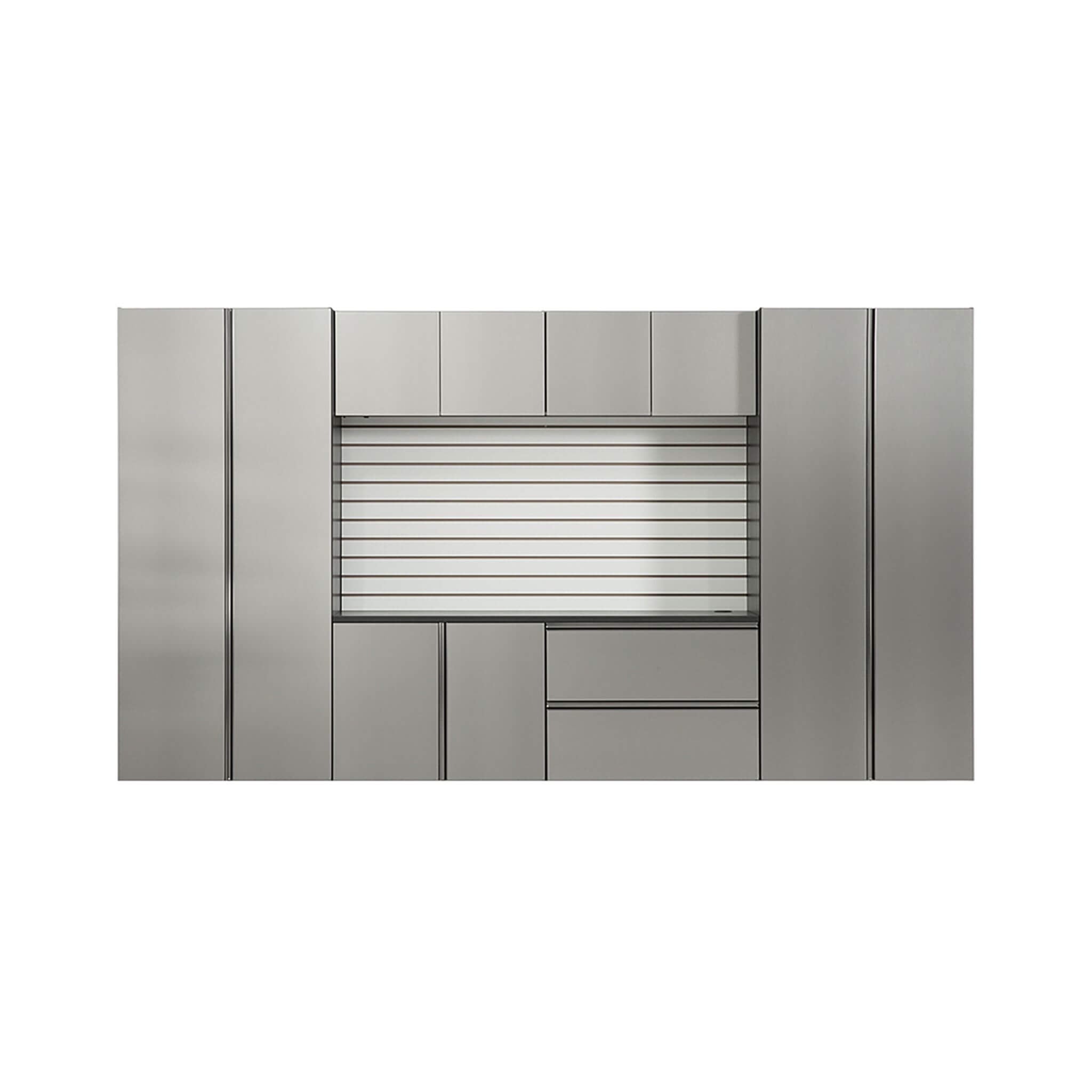 Alora Heavy-Duty Wall-Mounted Metallic Gray Garage Cabinet Set With Soft Closing Doors And Drawers (SAK24368)