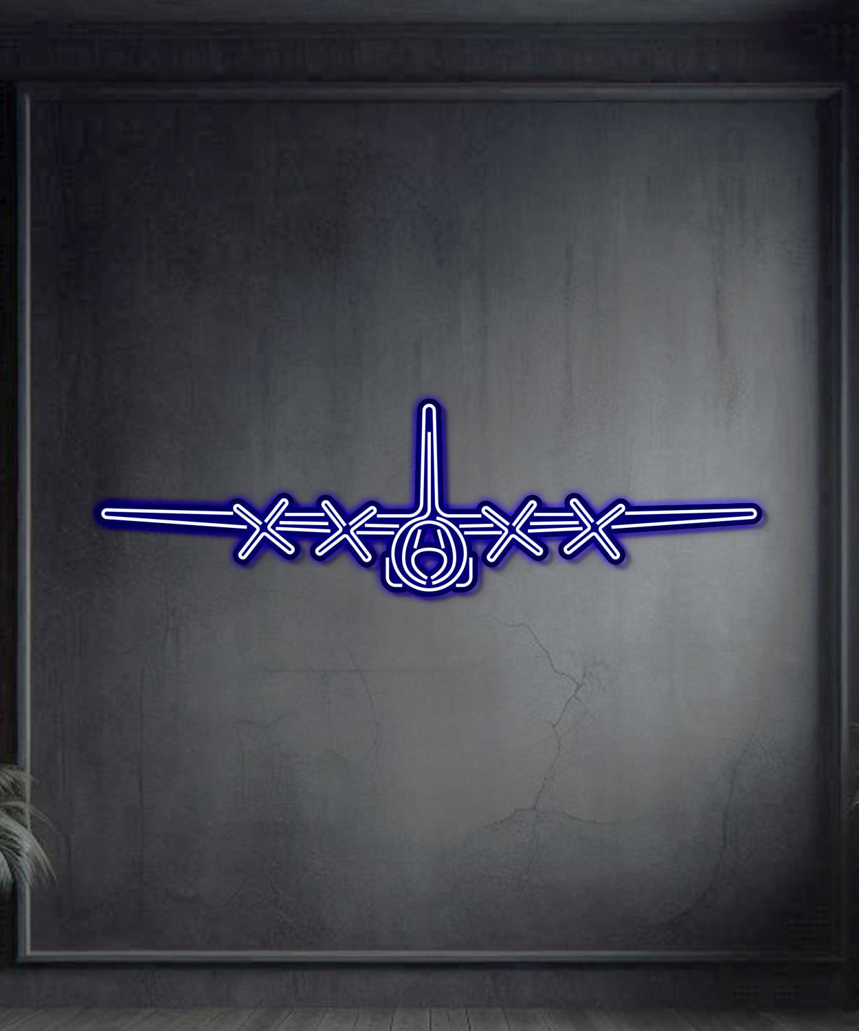 C-130H Hercules Metall-Neon-Wandkunst – NCN0020