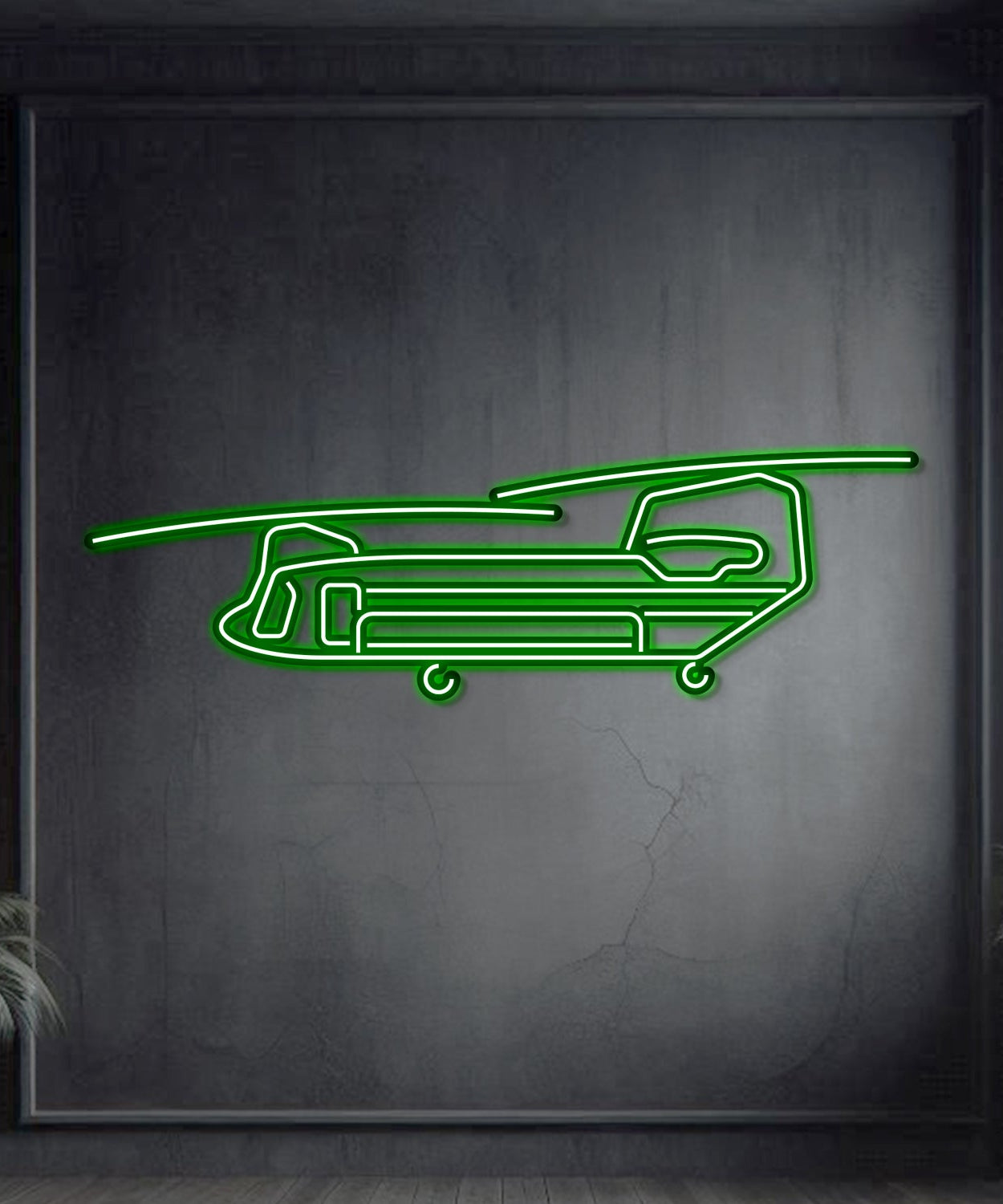 Chinook CH-47 Metall-Neon-Wandkunst – NCN0024