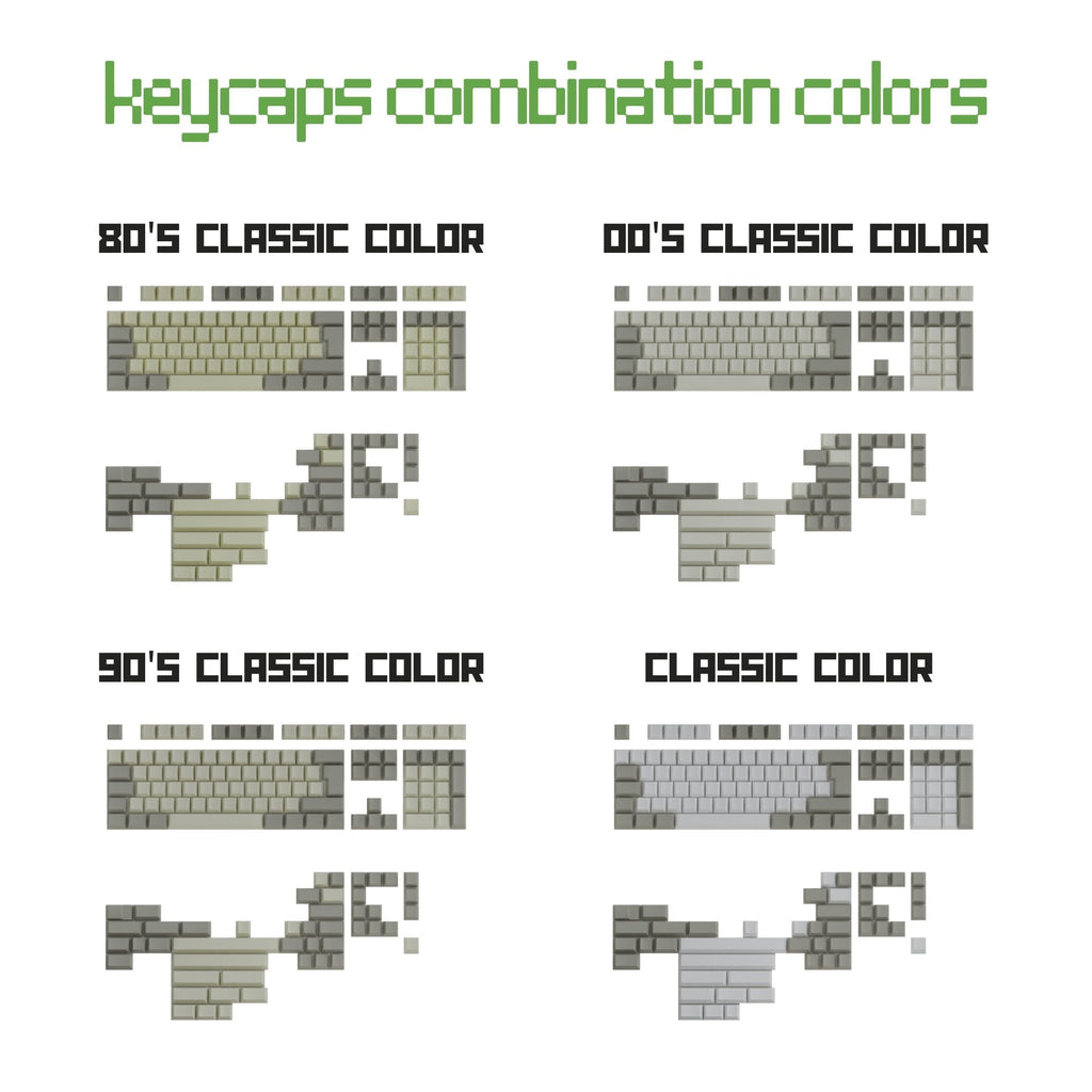 Hebrew Classic Vintage Keycaps Set | Retro Keycaps