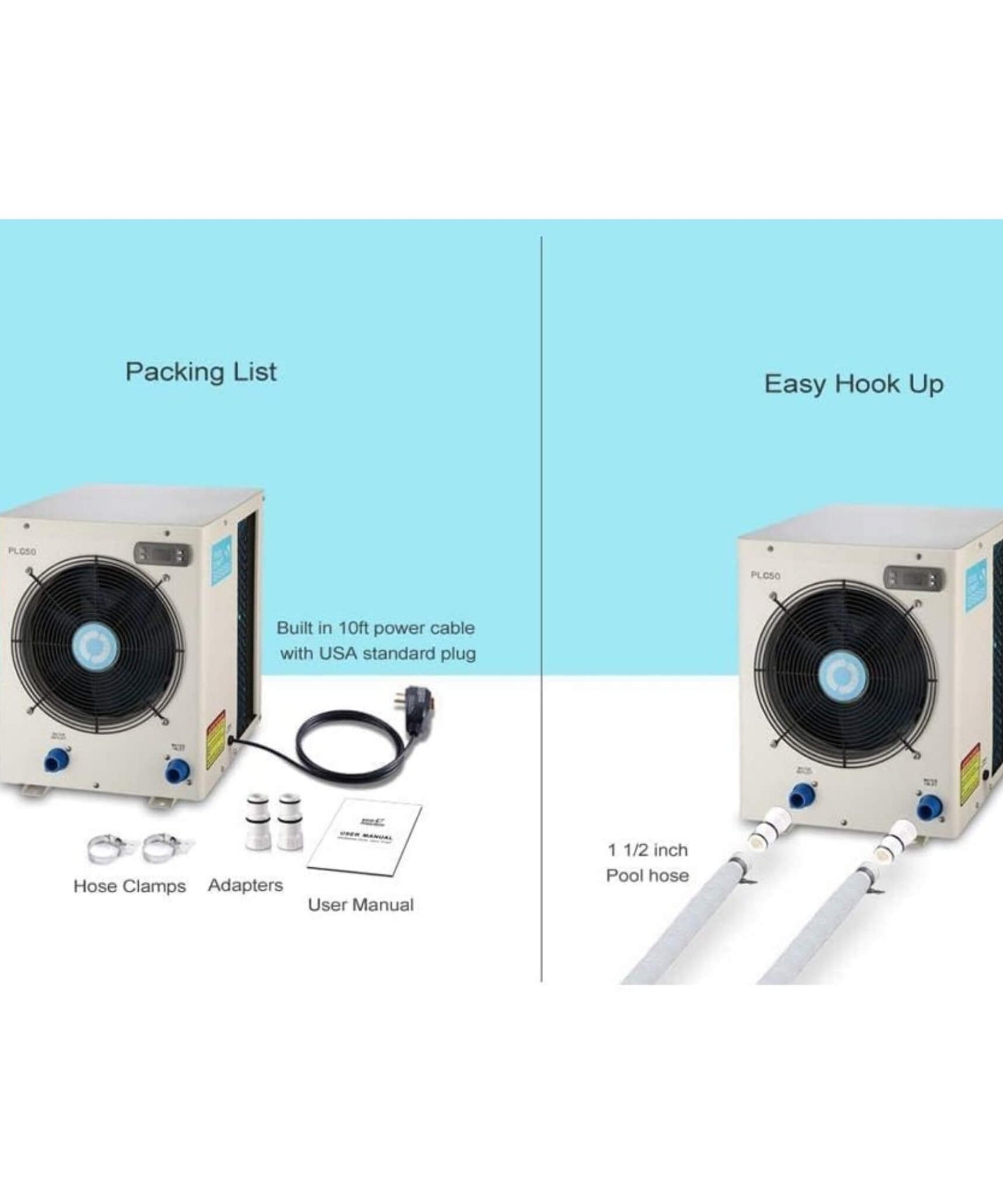 High-Output 4K Gallons Electric Swimming Pool Heater Pump For Above And Inground Pools (SAK51482)