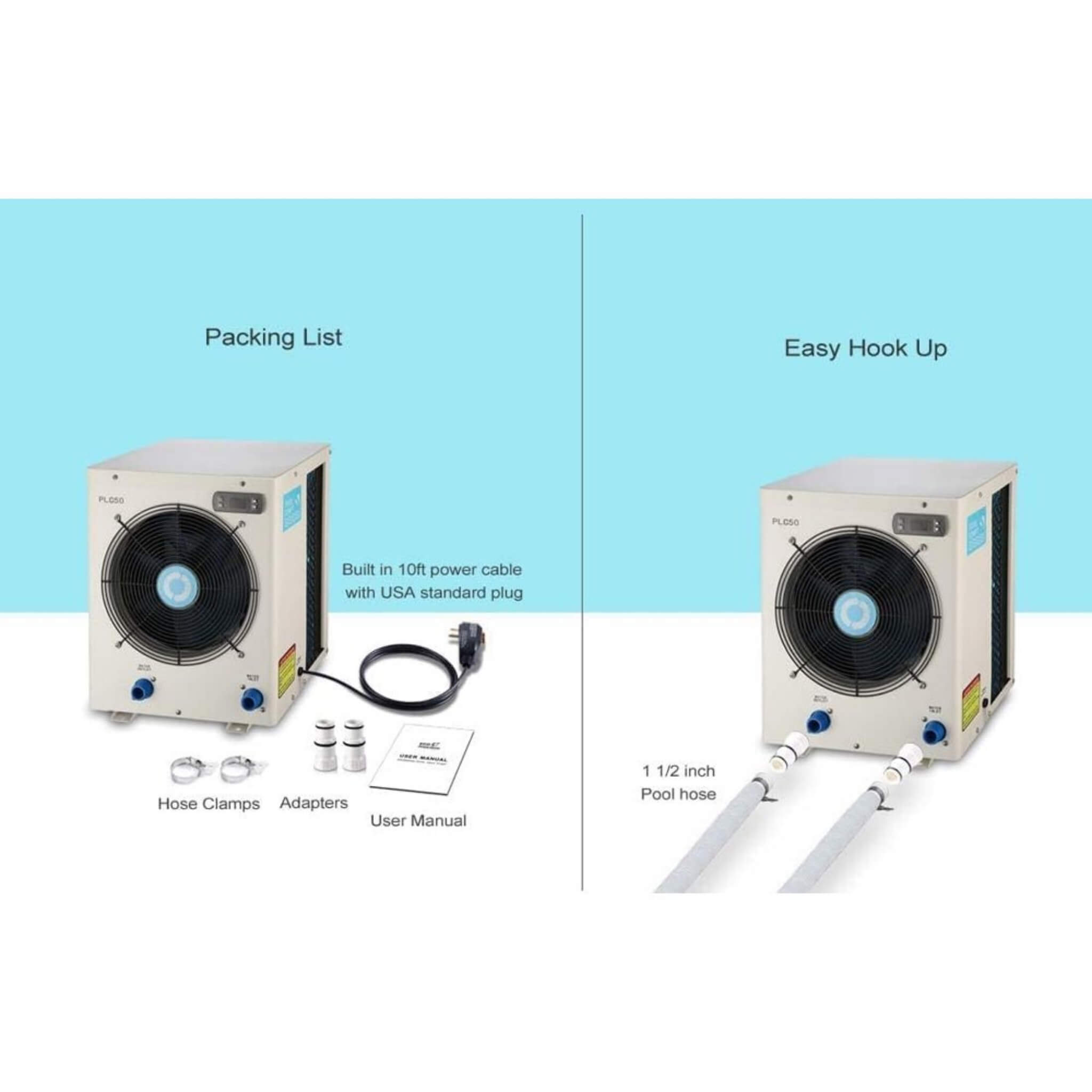 High-Output 4K Gallons Electric Swimming Pool Heater Pump For Above And Inground Pools (SAK51482)