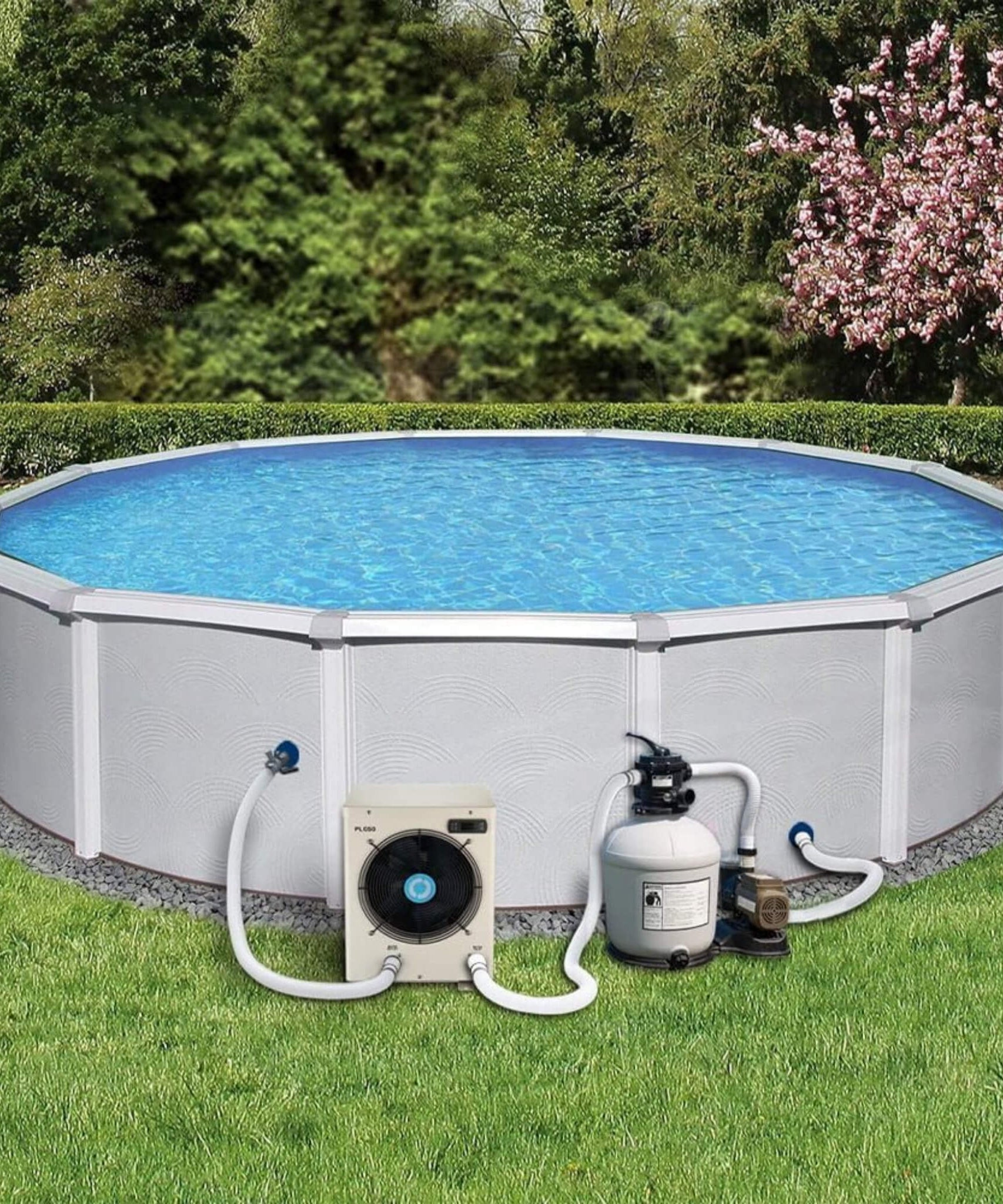 High-Output 4K Gallons Electric Swimming Pool Heater Pump For Above And Inground Pools (SAK51482)