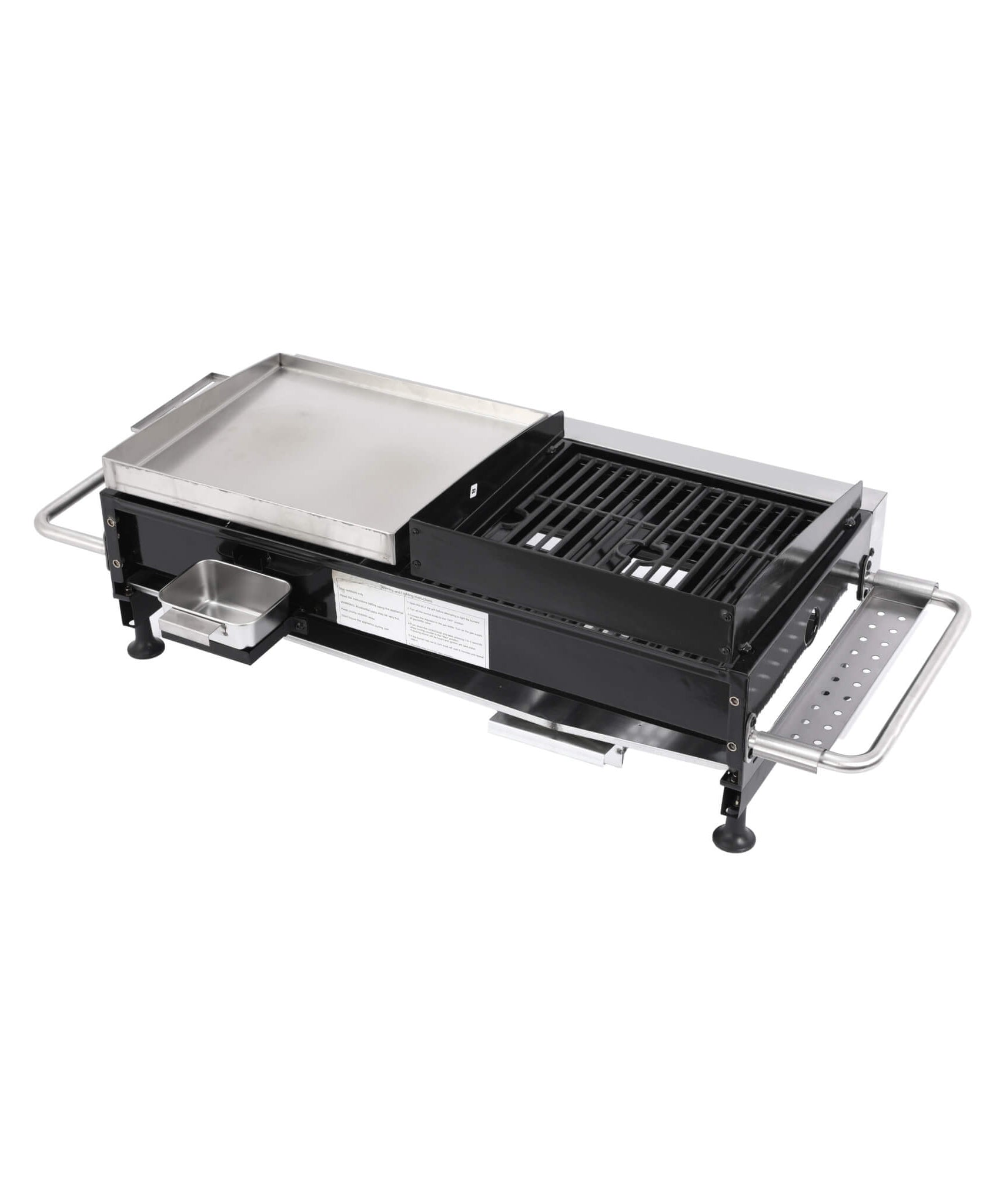 High Temperature 40K BTU 2-Burner Stainless Steel Plancha Combo Gas Grill (SAK71285)