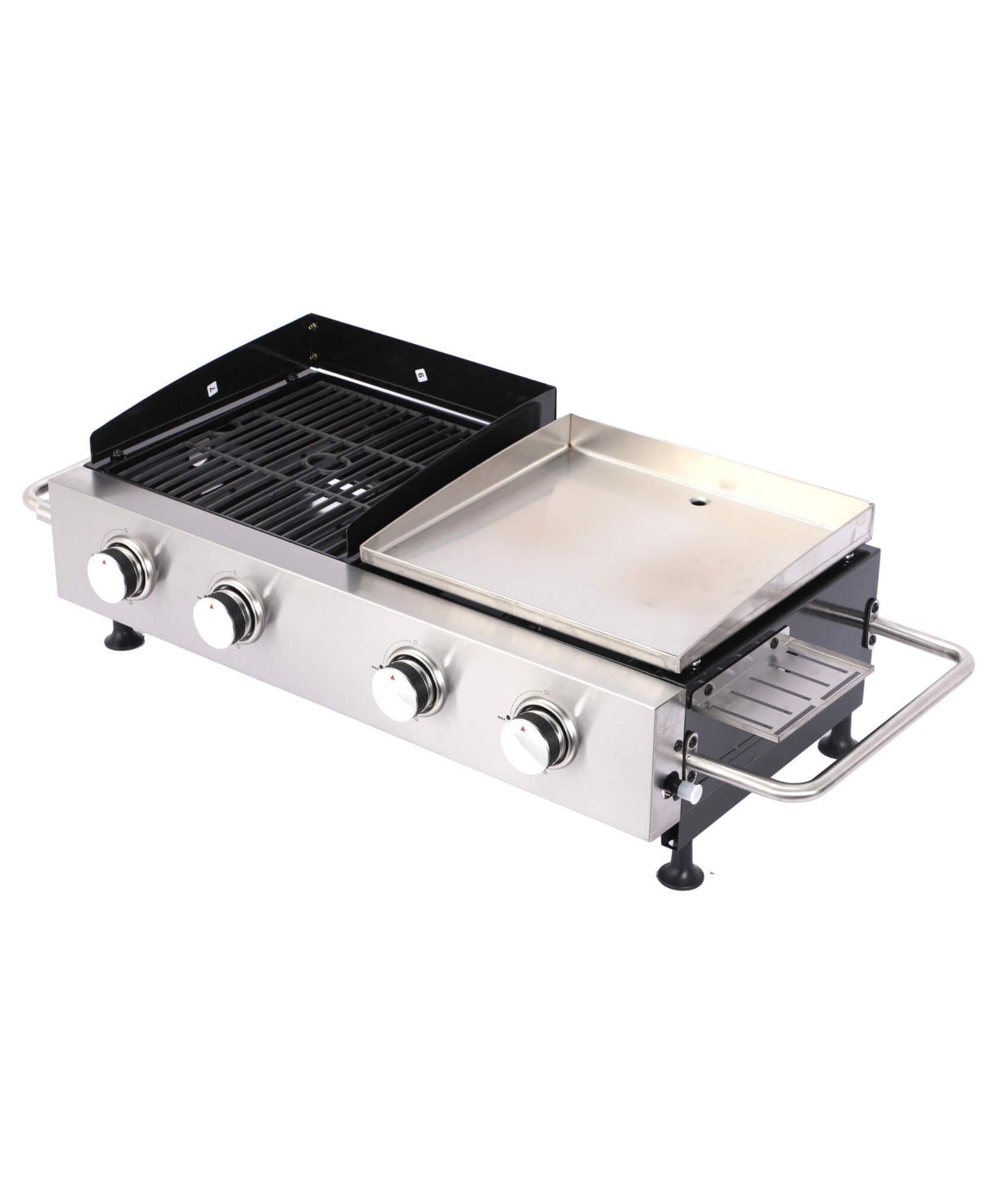 High Temperature 40K BTU 2-Burner Stainless Steel Plancha Combo Gas Grill (SAK71285)