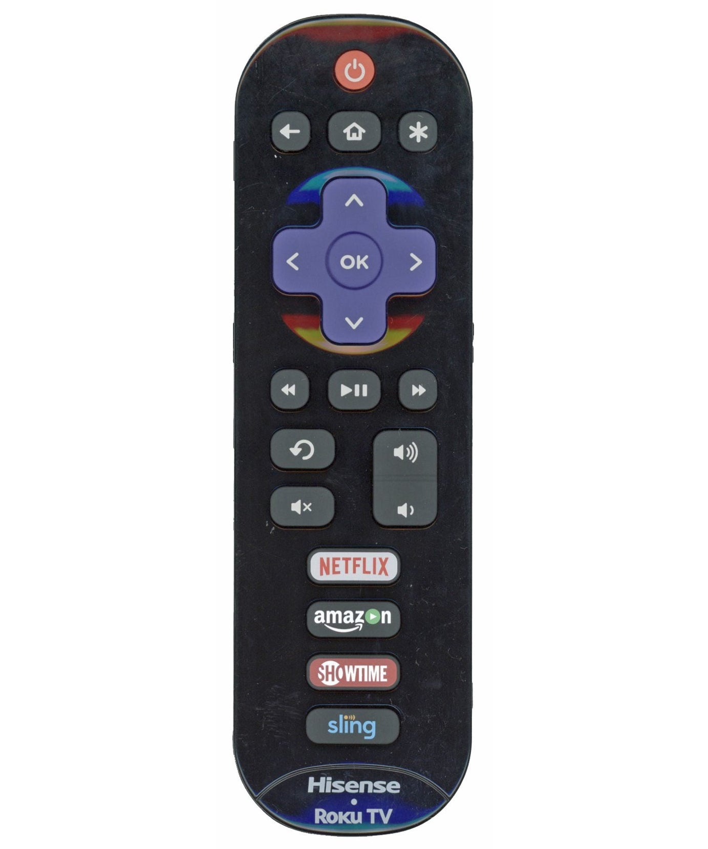 Hisense EN3B32HS Roku TV Remote Control | IR | Netflix | Amazon | Showtime | Sling - 194606