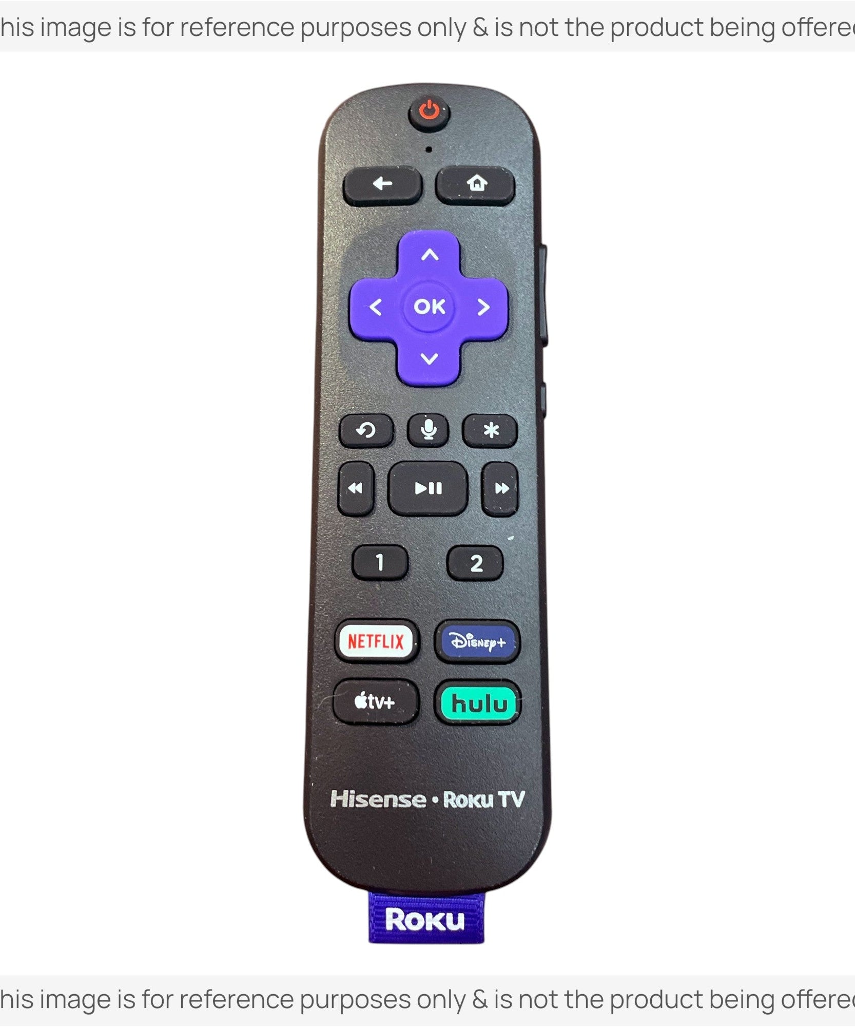 Substitute for Hisense RC-MC5 ROKU TV Remote Control 3226001169 [RCGZ1, NO HEADPHONE JACK / FAVORITE KEYS]