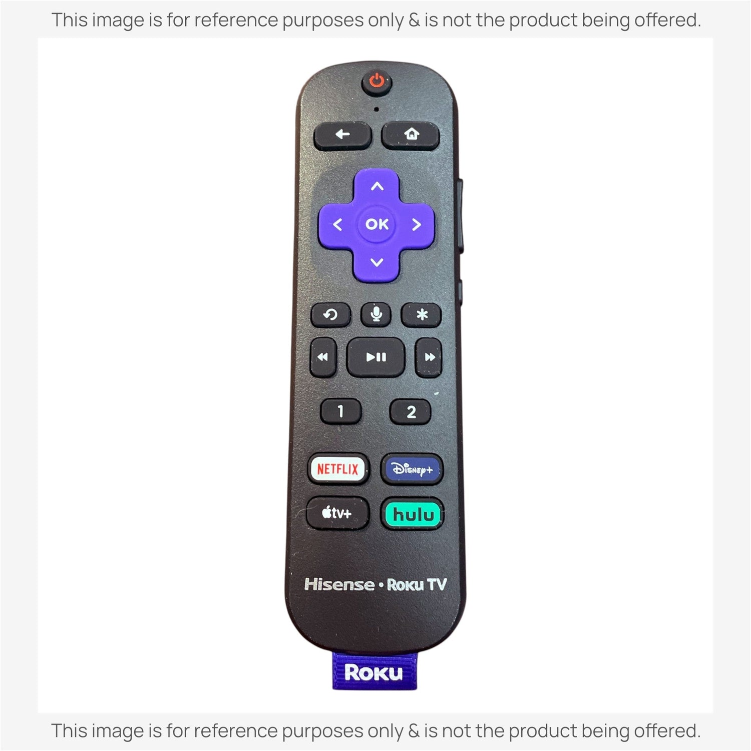 Substitute for Hisense RC-MC5 ROKU TV Remote Control 3226001169 [RCGZ1, NO HEADPHONE JACK / FAVORITE KEYS]