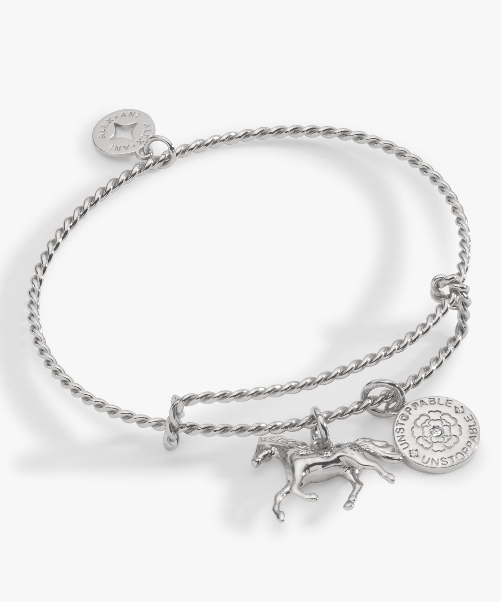 Horse Girl Rope Textured Charm Bangle