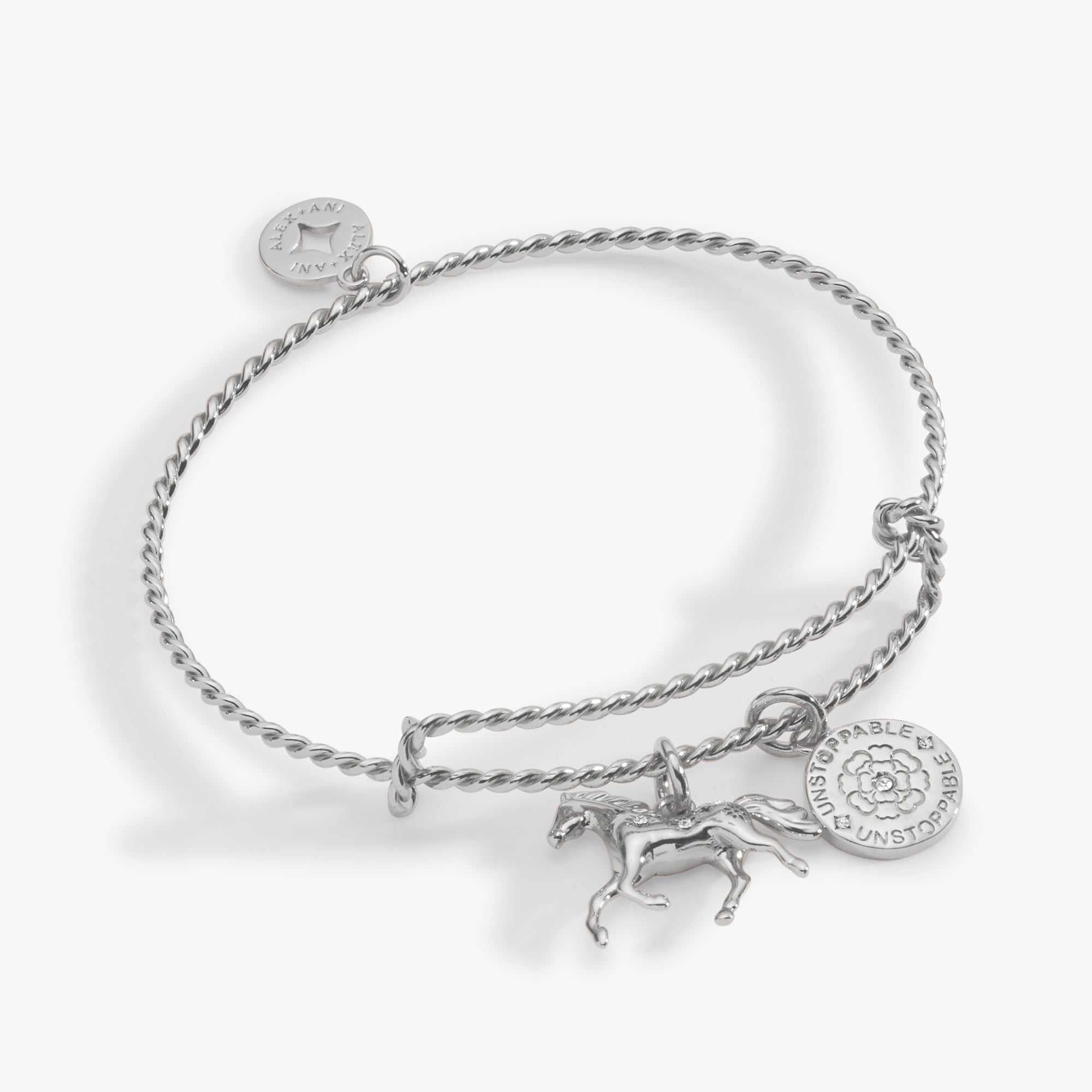 Horse Girl Rope Textured Charm Bangle