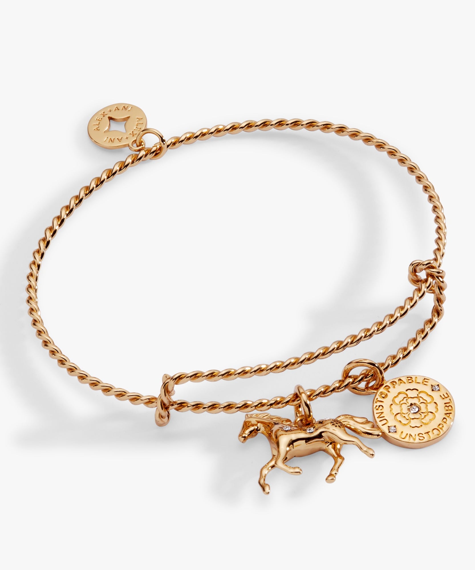 Horse Girl Rope Textured Charm Bangle