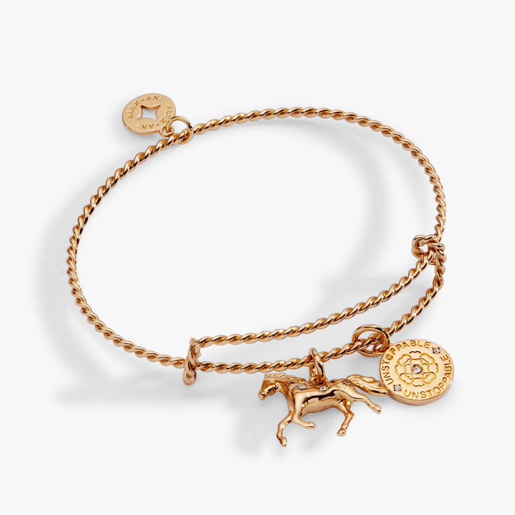 Horse Girl Rope Textured Charm Bangle