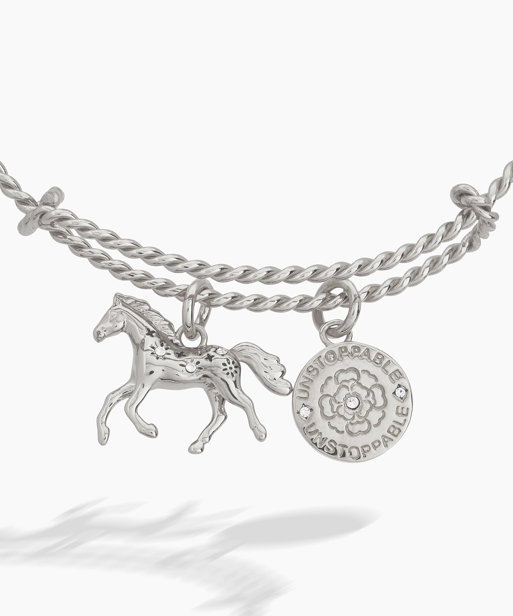 Horse Girl Rope Textured Charm Bangle