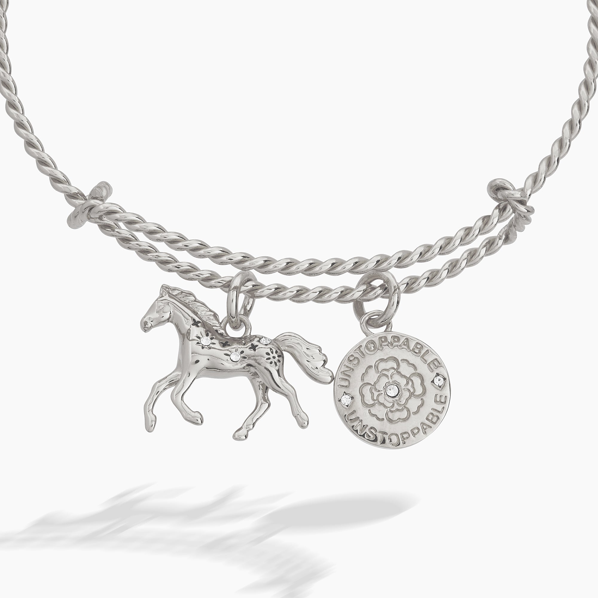 Horse Girl Rope Textured Charm Bangle