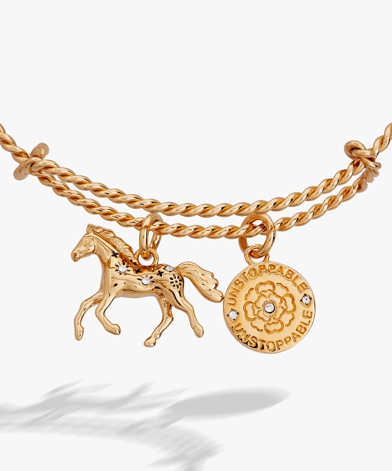 Horse Girl Rope Textured Charm Bangle