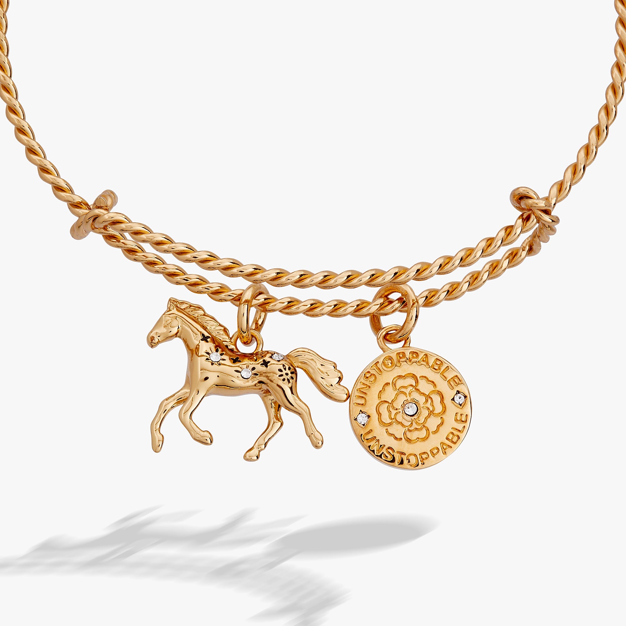 Horse Girl Rope Textured Charm Bangle