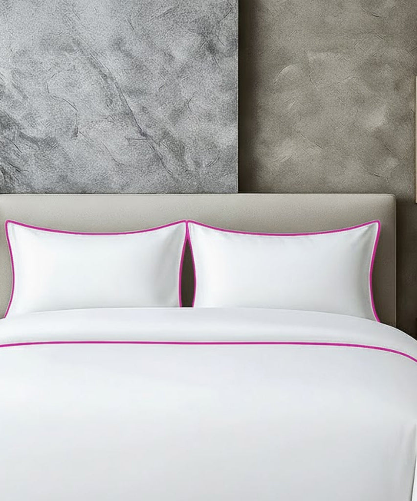 400 TC 100% Tencel Soft Silk Piping Duvet Cover Set