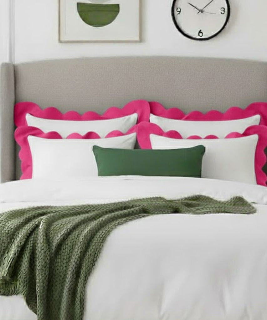 Wavy Applique Embroidery Cotton Duvet Cover Set