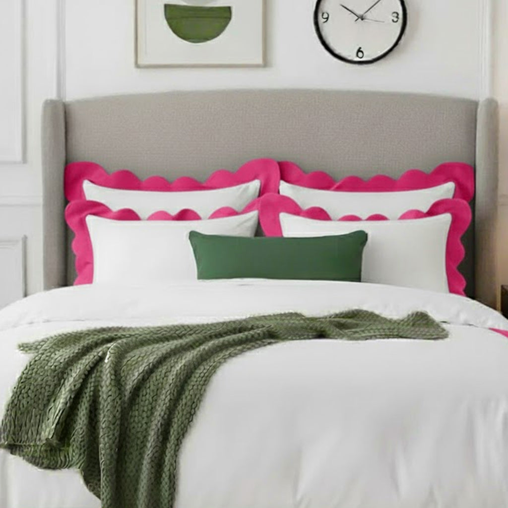 Wavy Applique Embroidery Cotton Duvet Cover Set