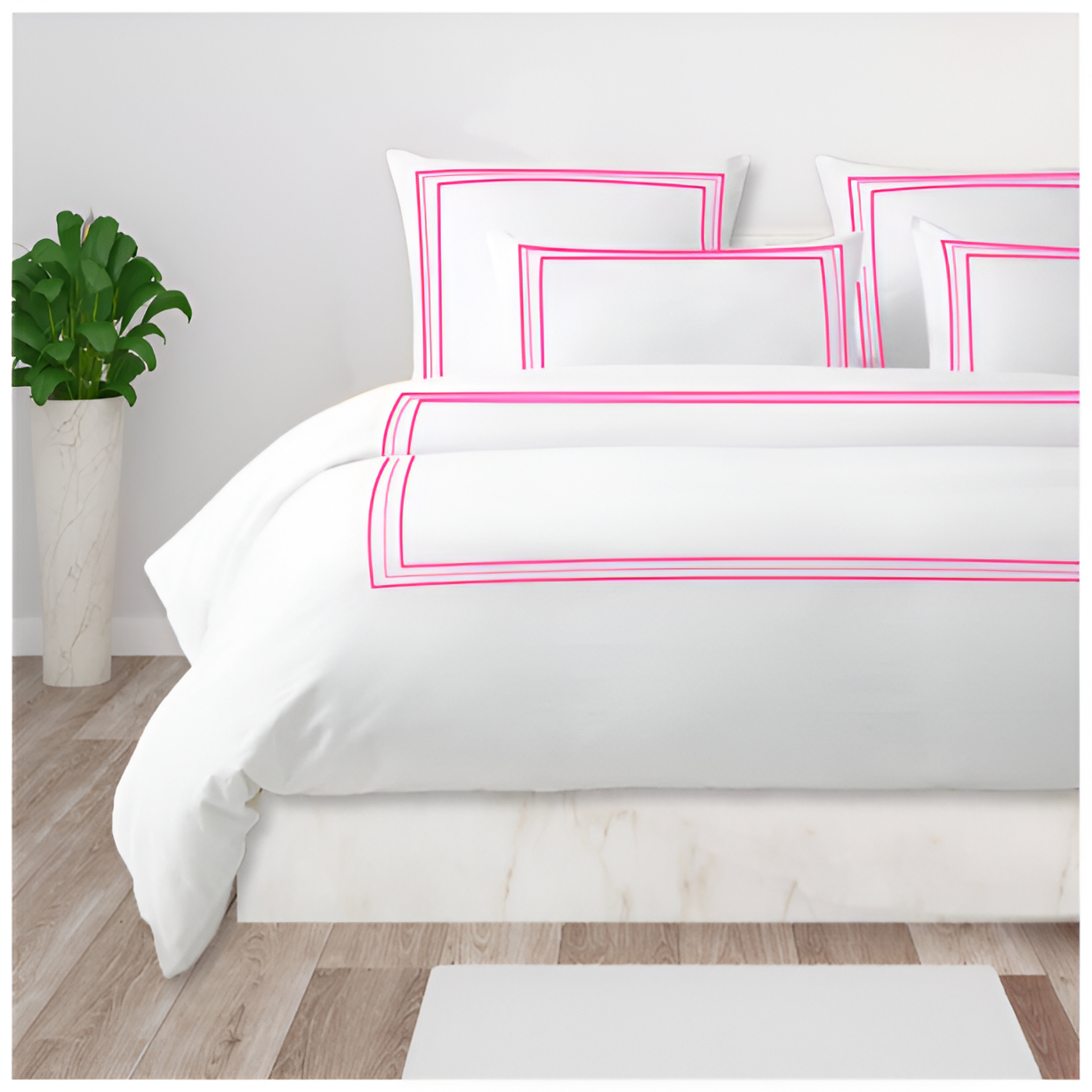400TC Cotton Classic Embroidery Sateen Solid Duvet Cover Set