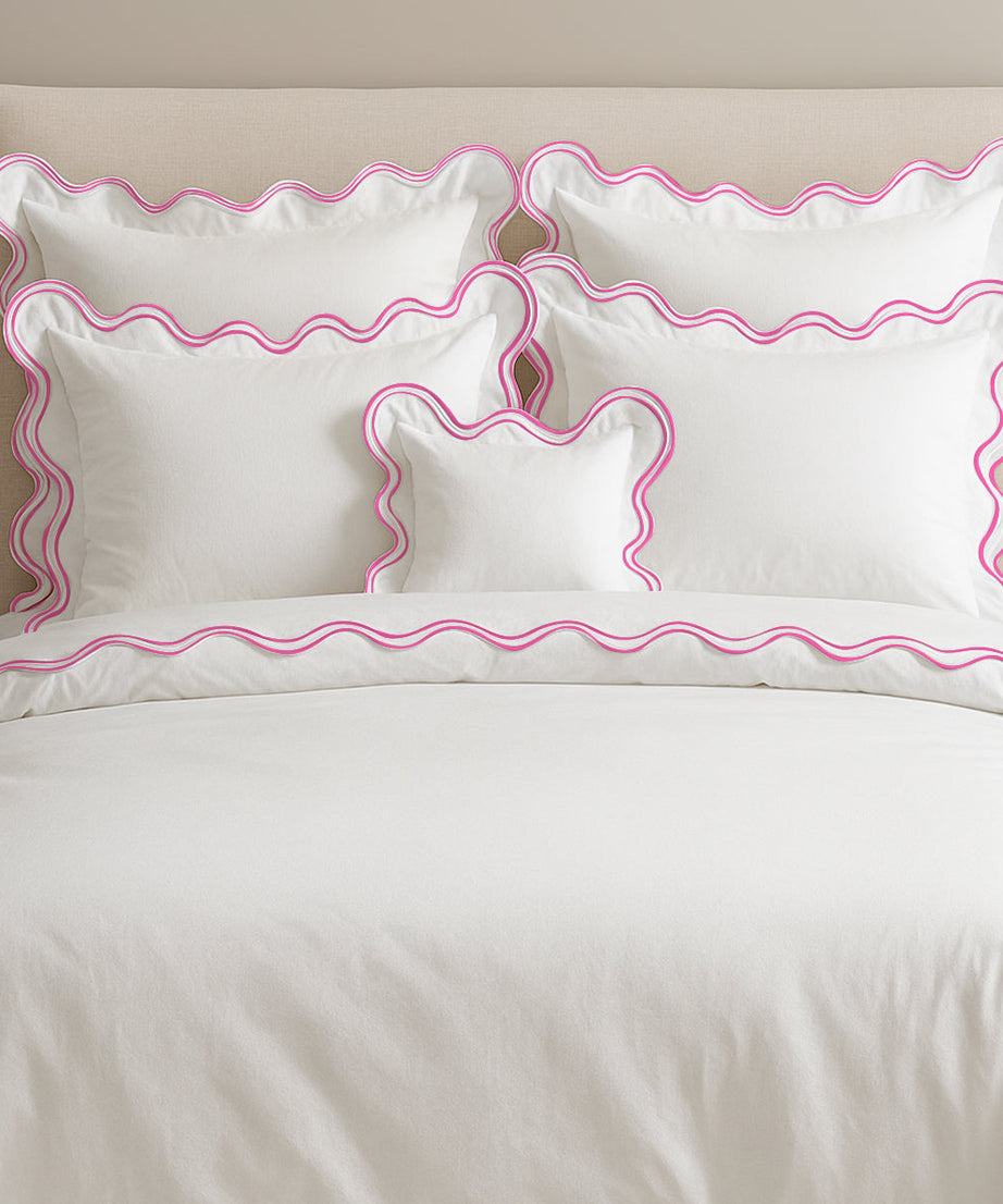 400TC Cotton Sateen Luxurious Double Scalloped Duvet Cover Set