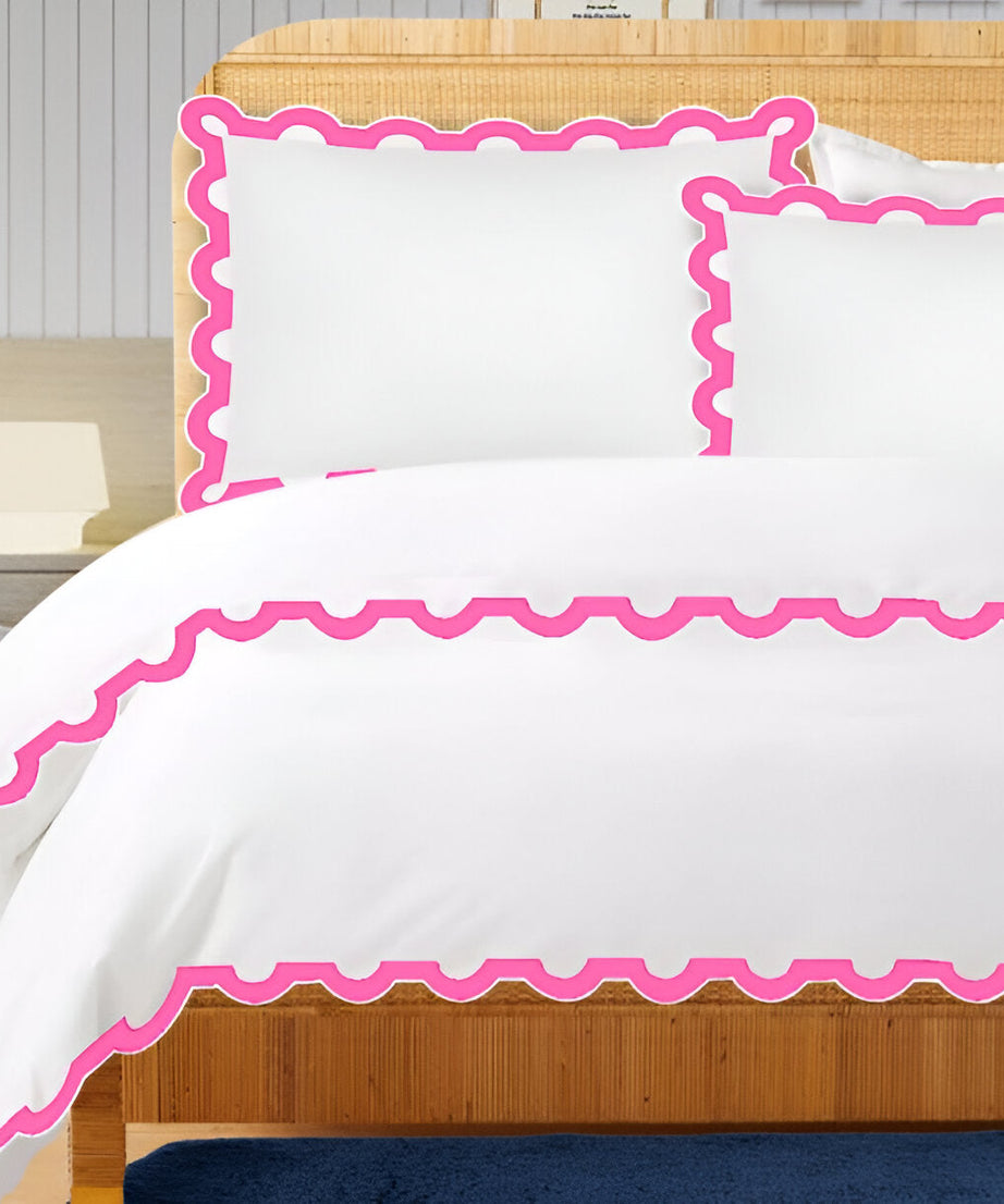 400TC U Shape Applique Embroidery Cotton Duvet Cover Set