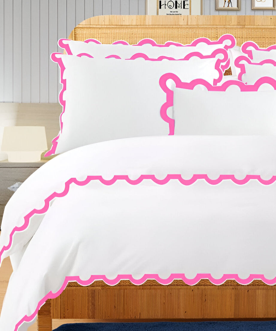 400TC U Shape Applique Embroidery Cotton Duvet Cover Set
