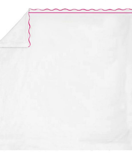 400TC Cotton Scallop Embroidery & Border Sateen Solid Sheet Set