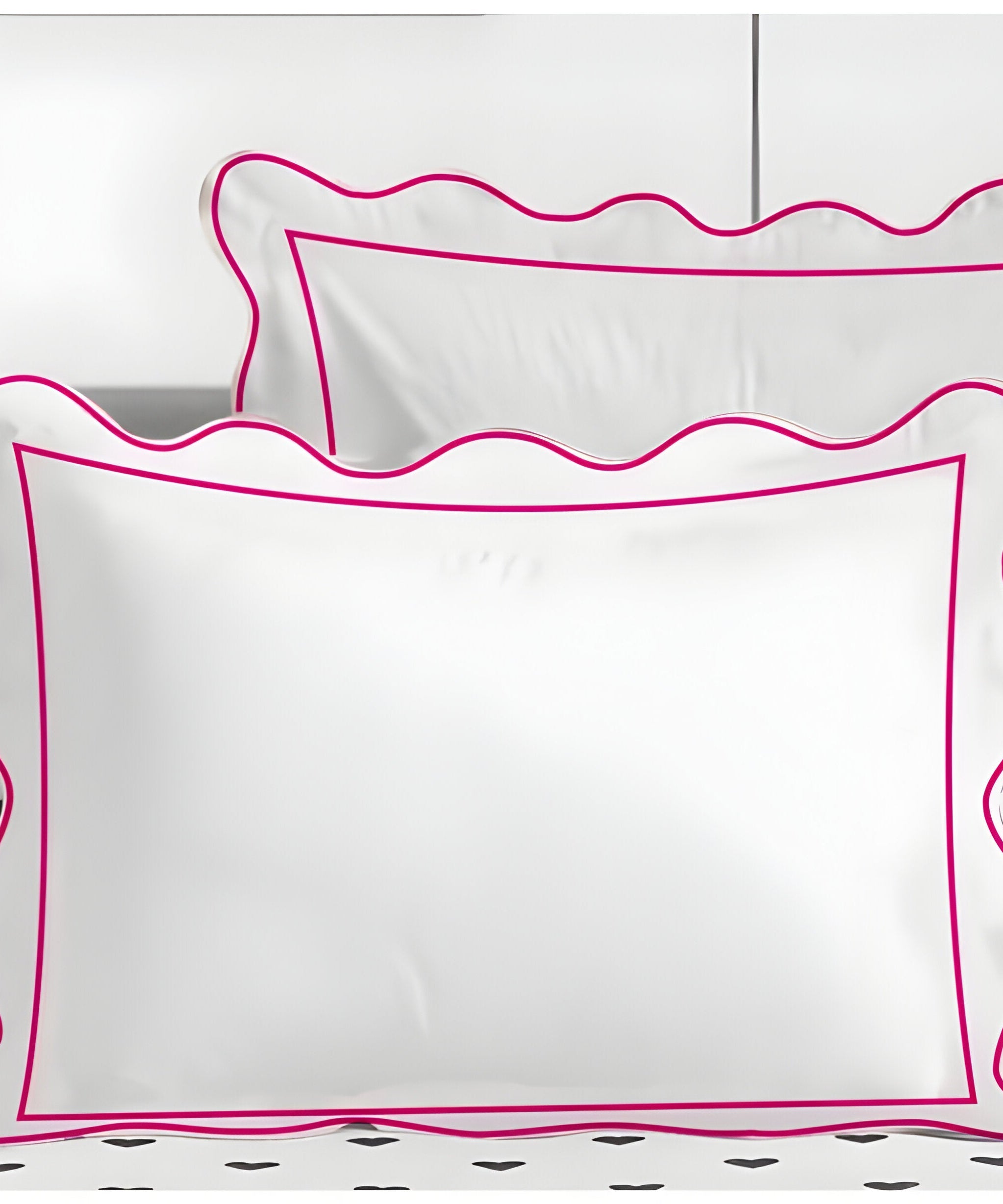 400TC Cotton Scallop Embroidery & Border Sateen Solid Duvet Cover Set