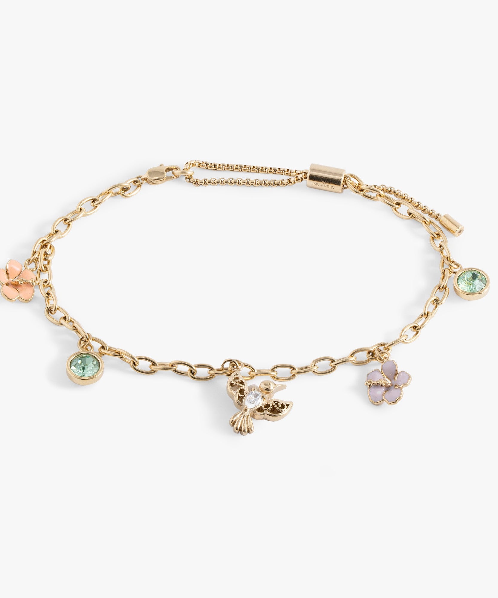 Hummingbird Multicharm Adjustable Anklet